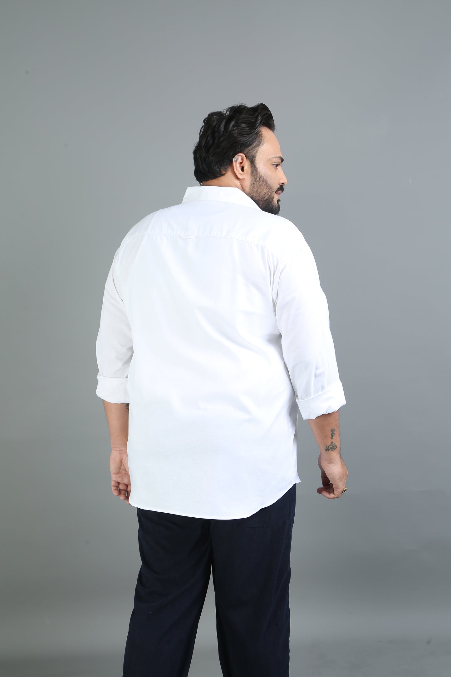 France white Plus Size Solid Shirt
