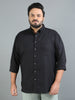 France Black Plus Size Solid Shirt