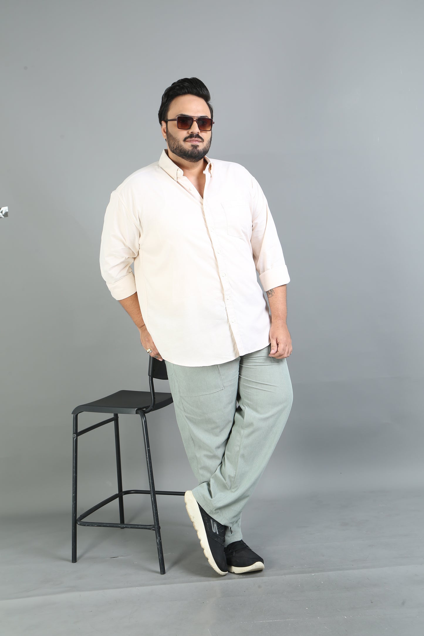 France Merino Plus Size Solid Shirt