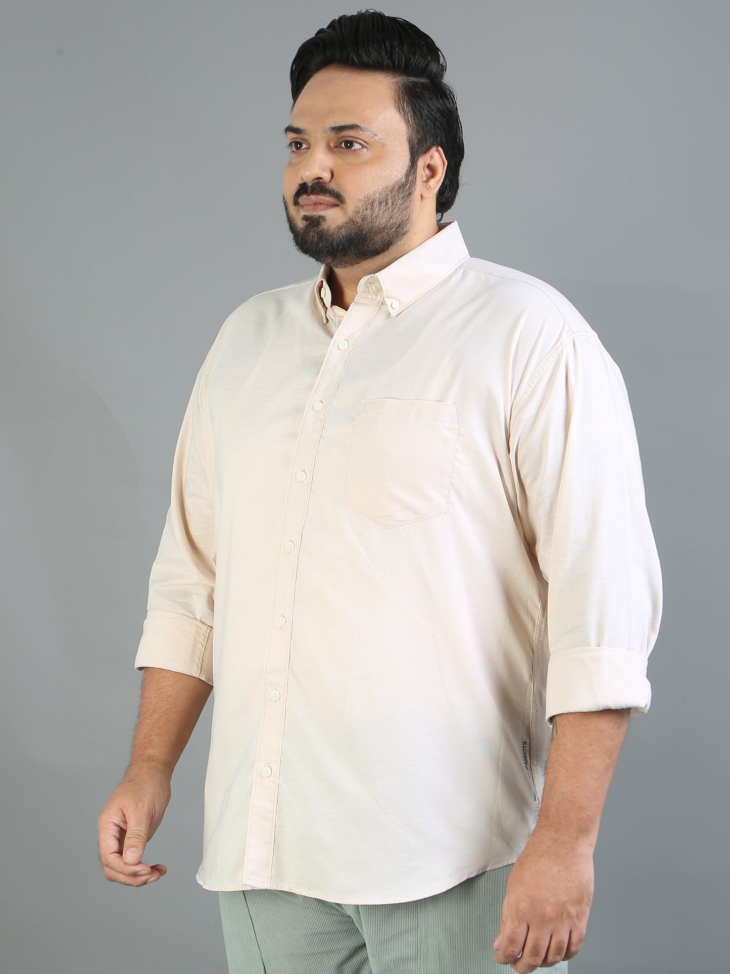 France Merino Plus Size Solid Shirt