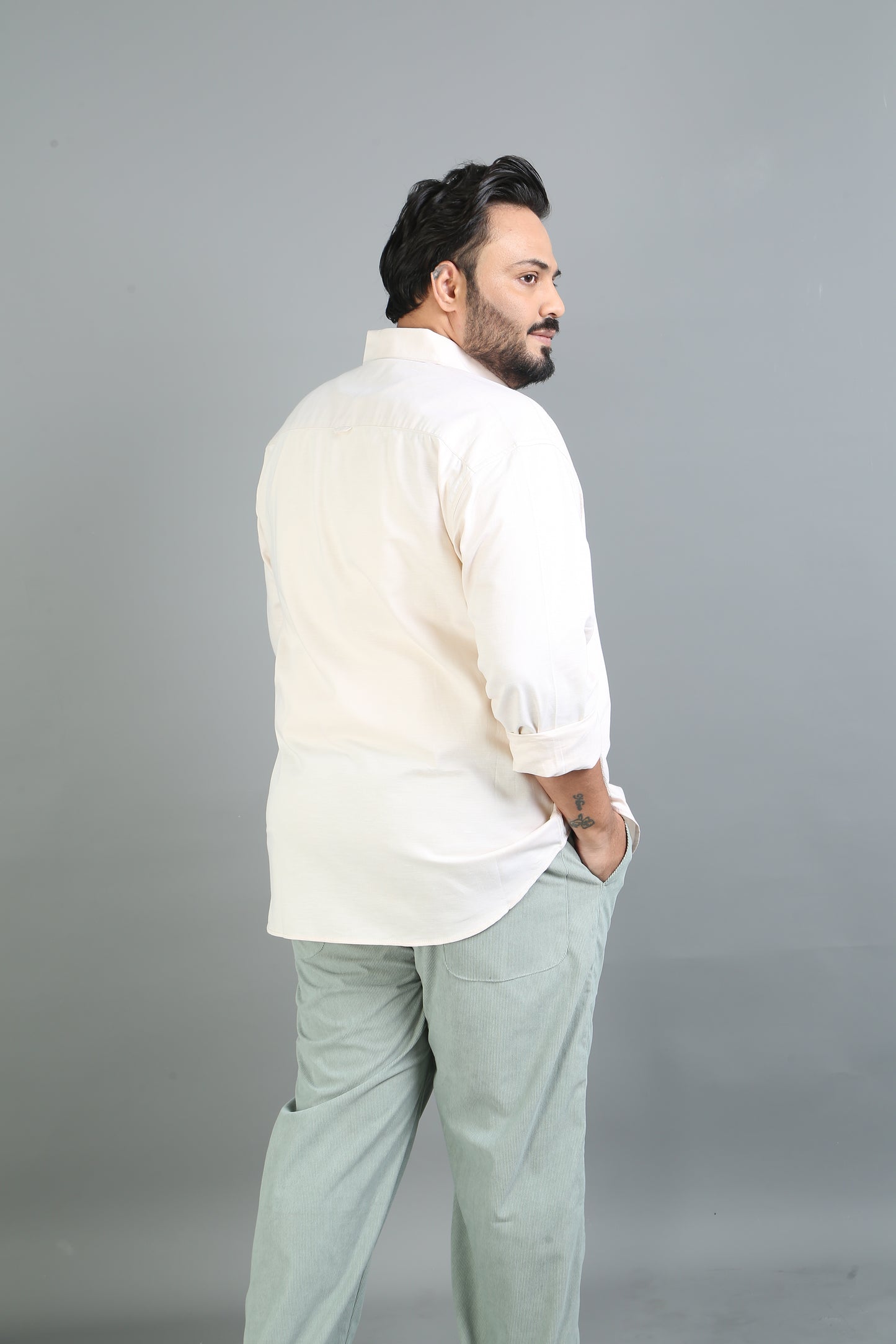 France Merino Plus Size Solid Shirt