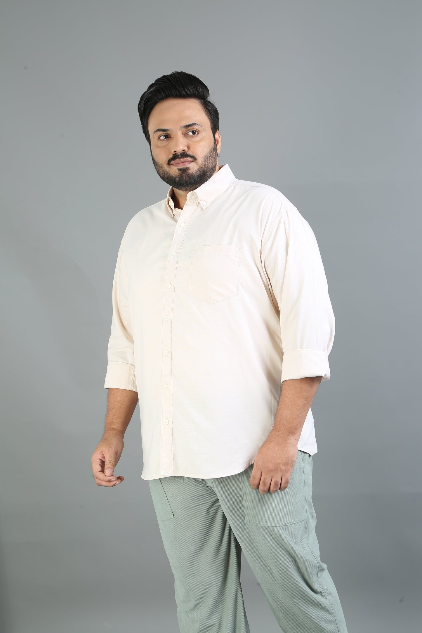 France Merino Plus Size Solid Shirt