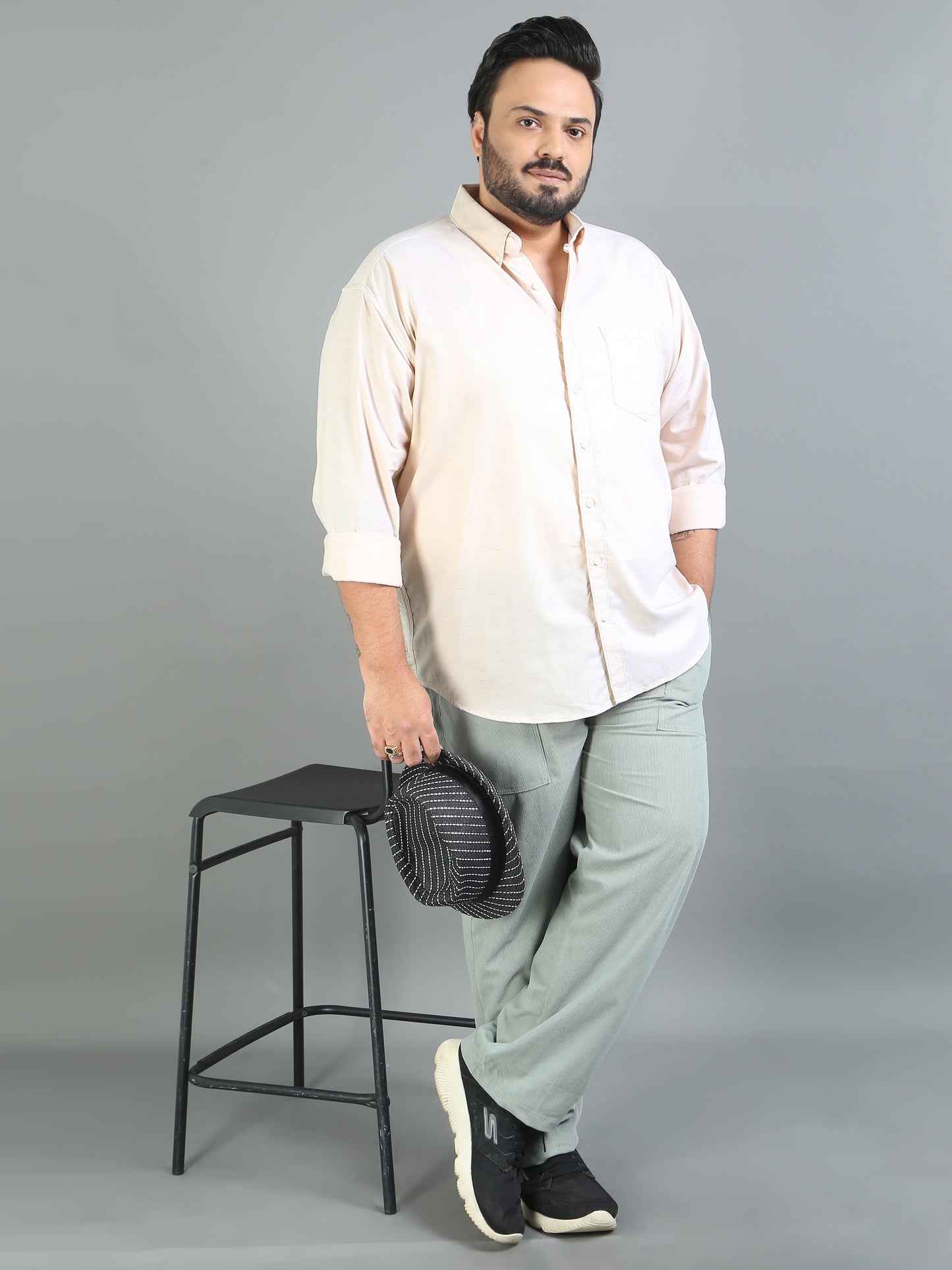 France Merino Plus Size Solid Shirt