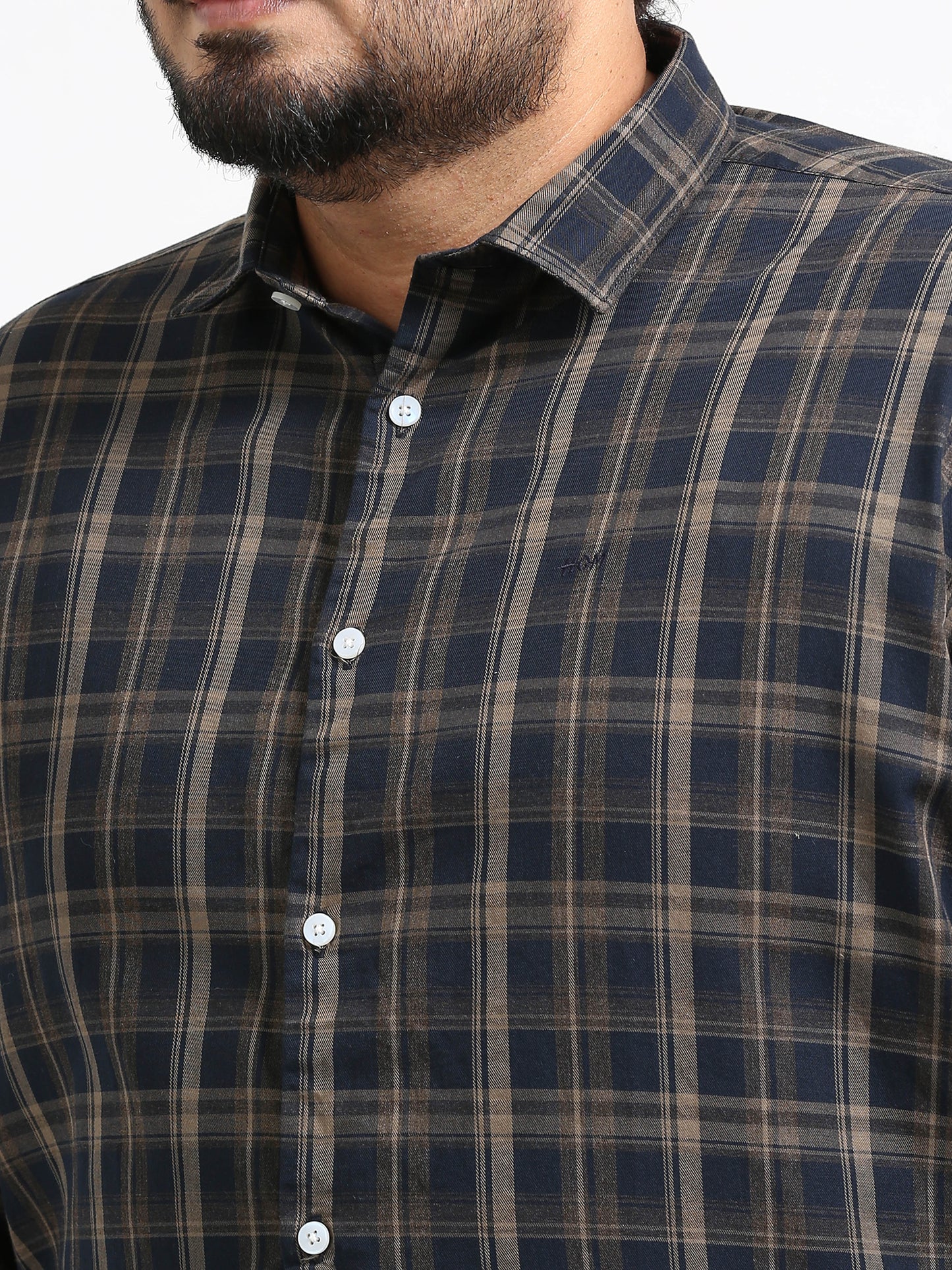 Franciscoo Dark Slate Grey Plus Size Checks Shirt