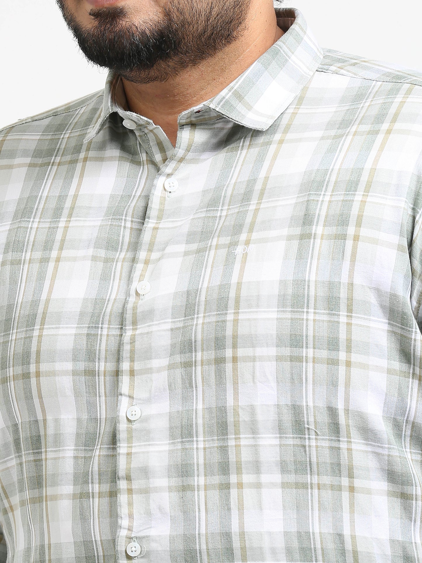 Franciscoo Grey Goose Plus Size Checks Shirt