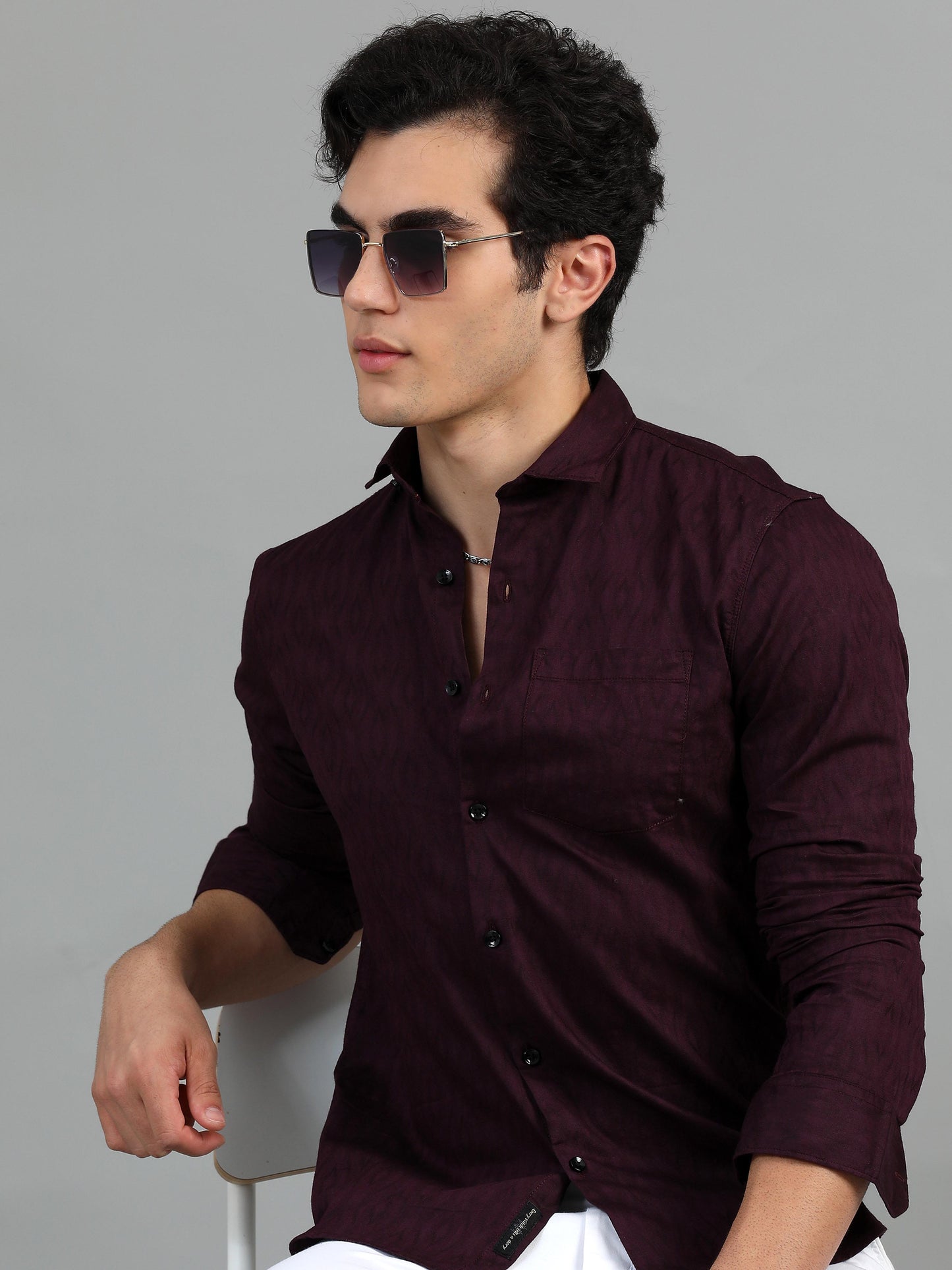 Brisbane Seal Brown Jacquard shirt