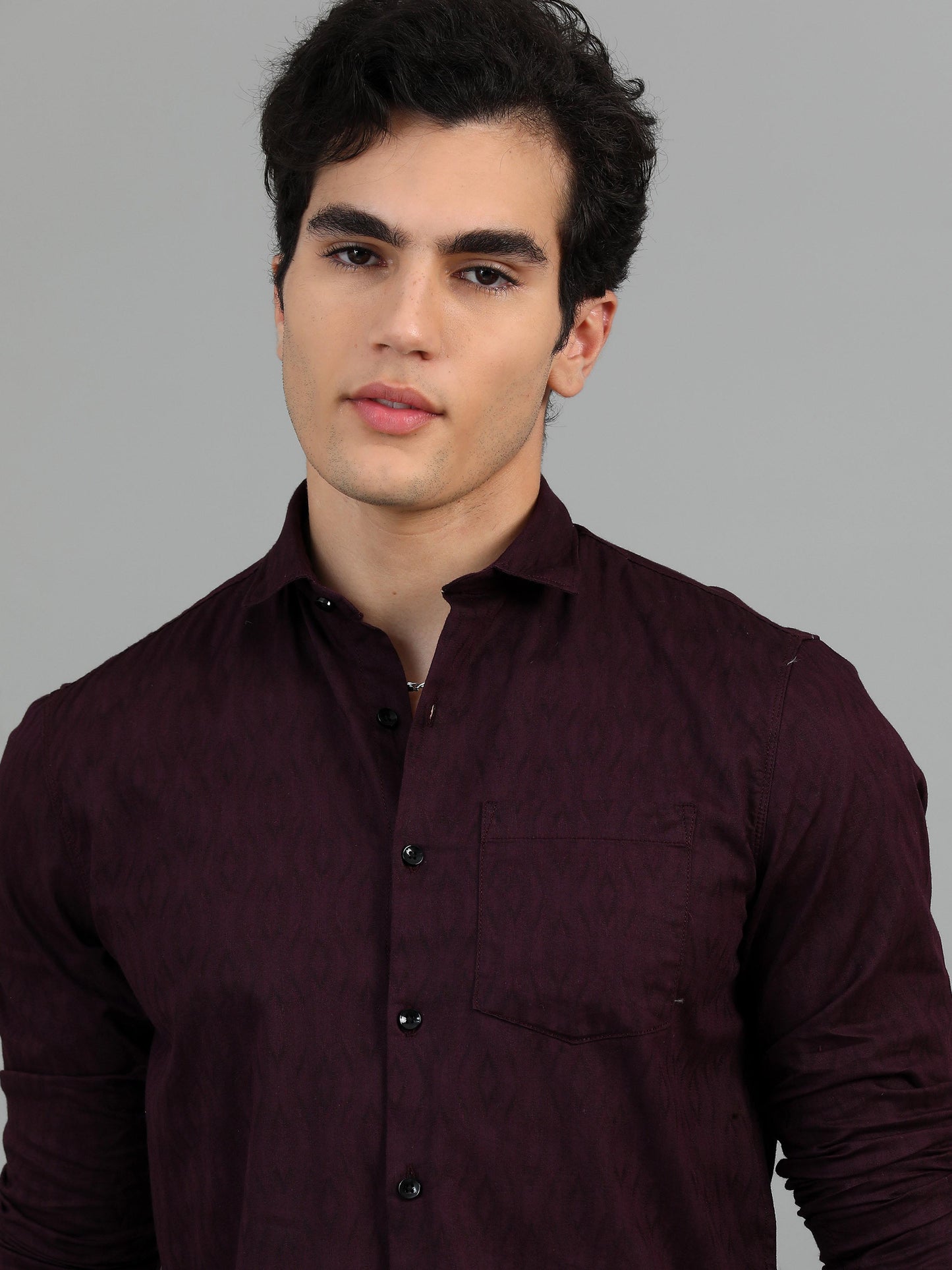 Brisbane Seal Brown Jacquard shirt