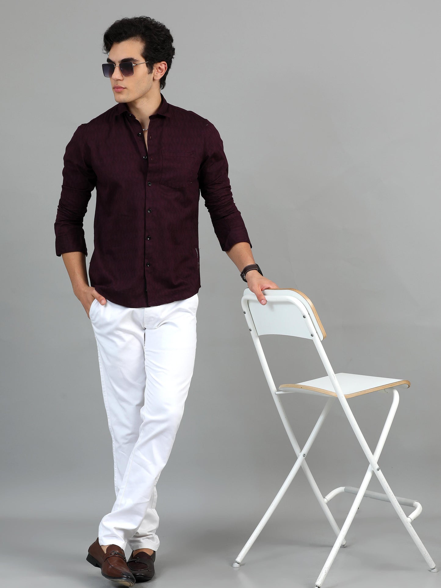 Brisbane Seal Brown Jacquard shirt