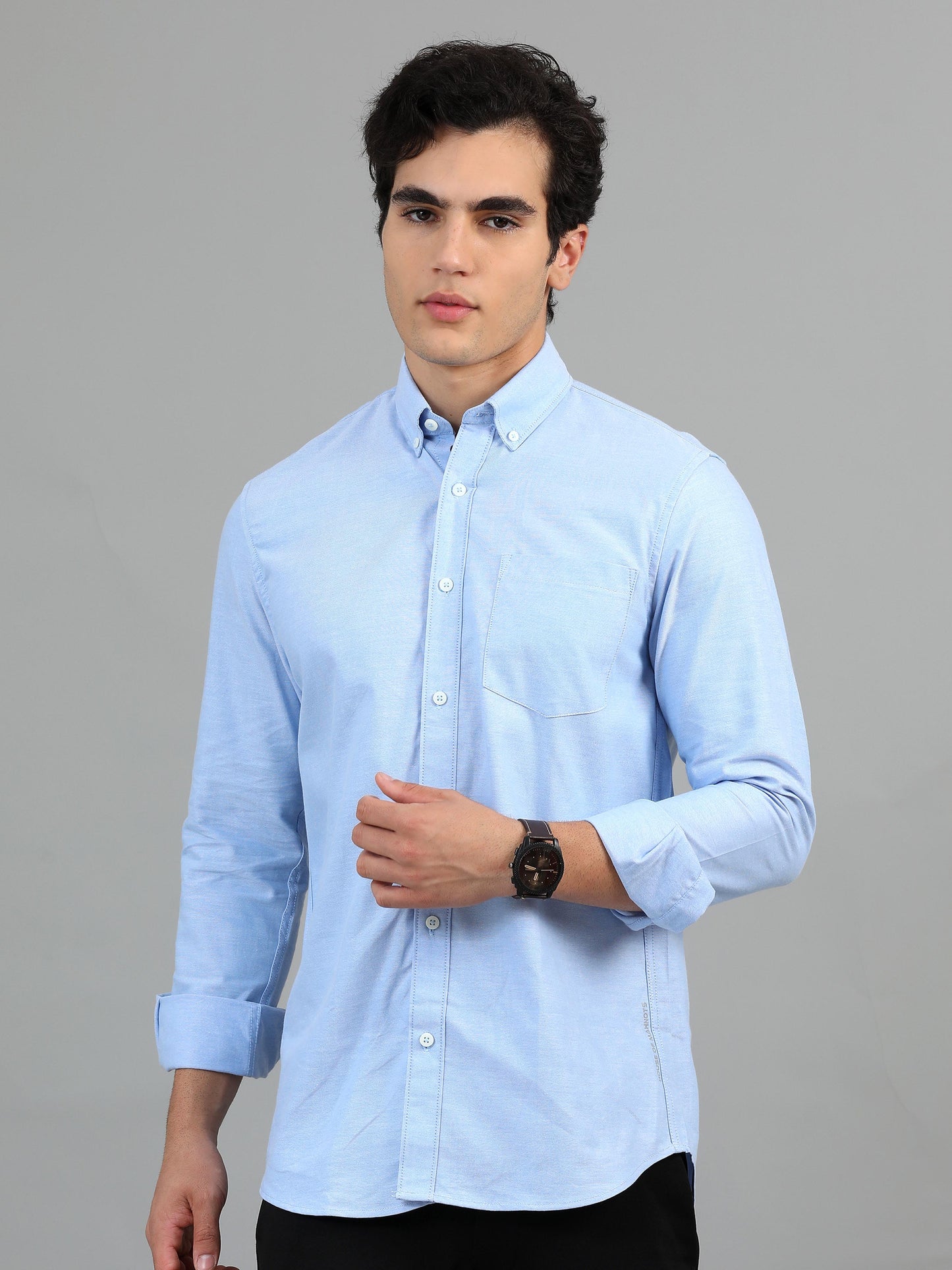 France Tropical blue Statement Solid Shirt