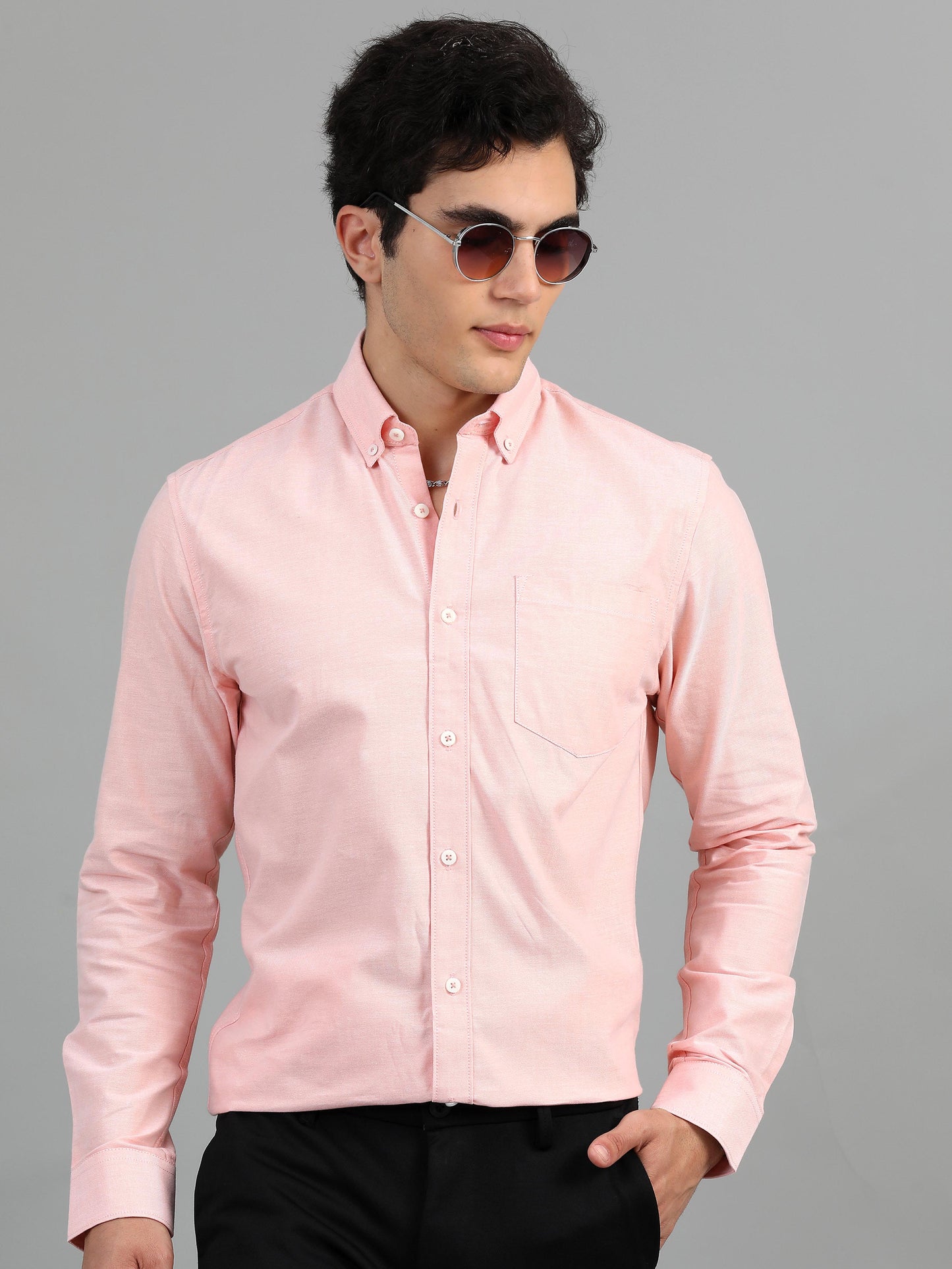 France Oyster Pink Statement Solid Shirt