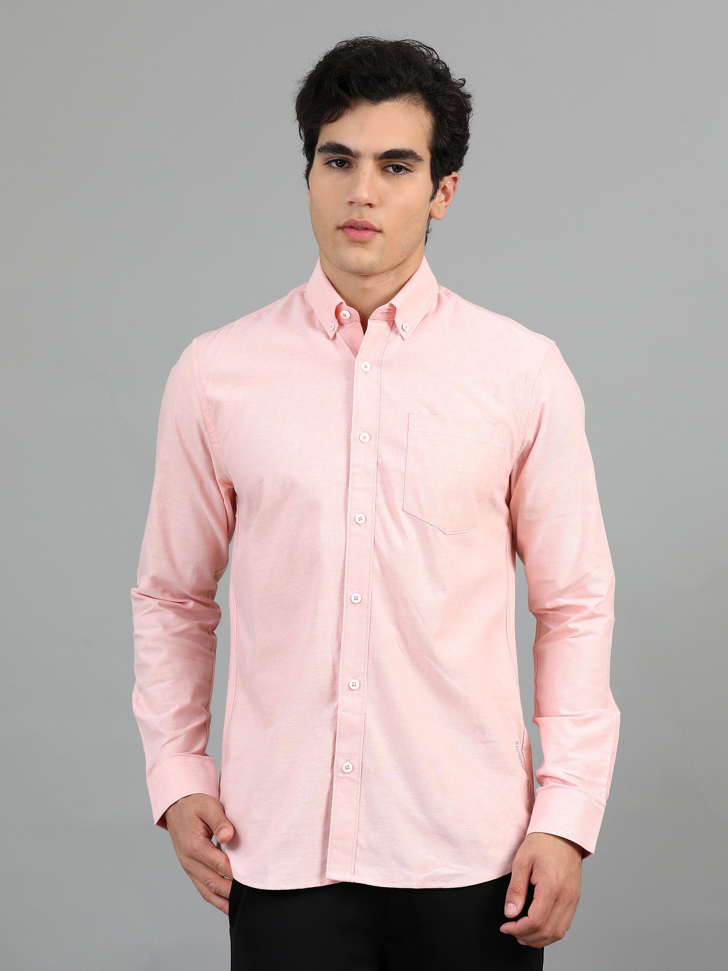 France Oyster Pink Statement Solid Shirt