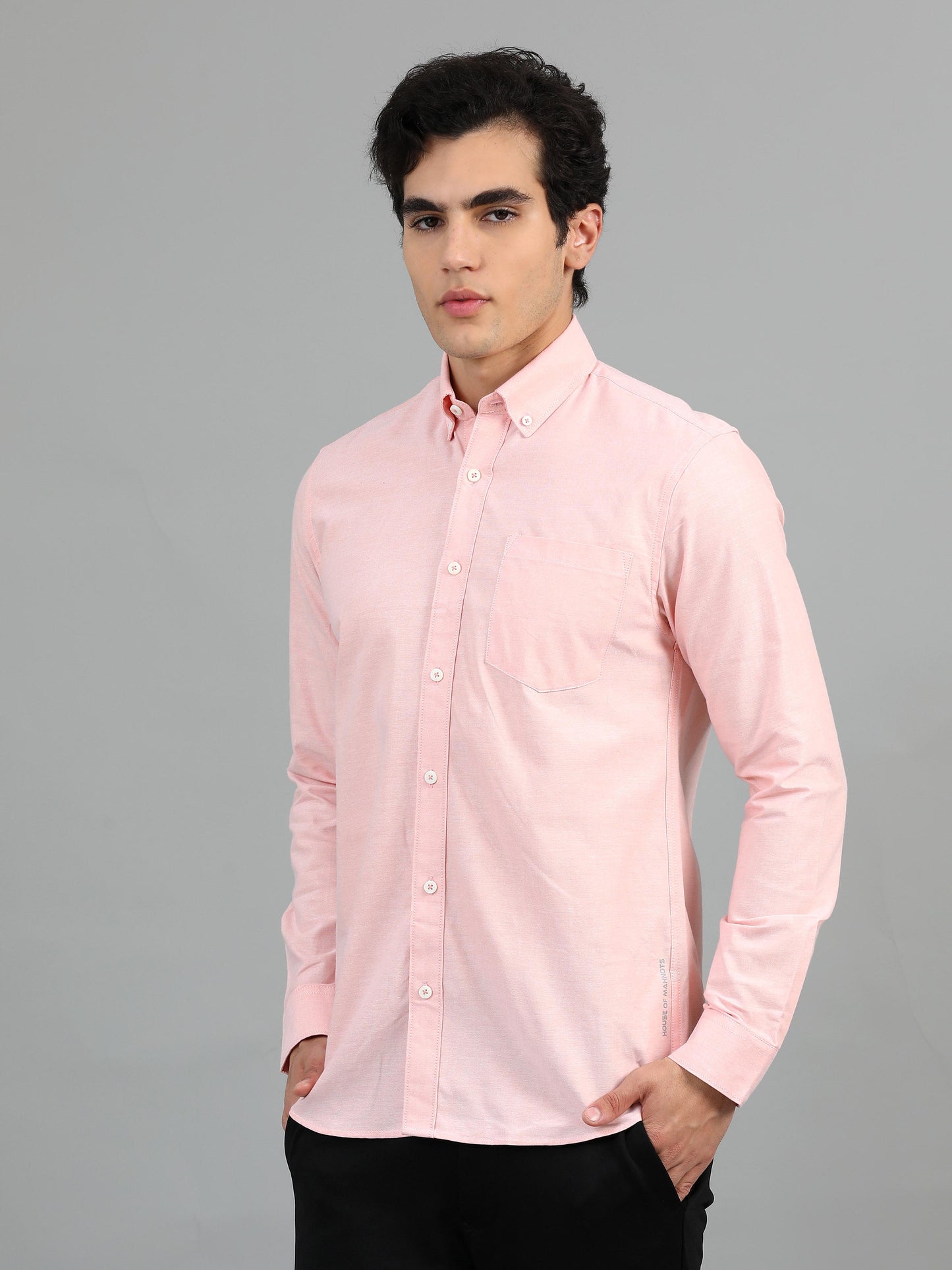 France Oyster Pink Statement Solid Shirt