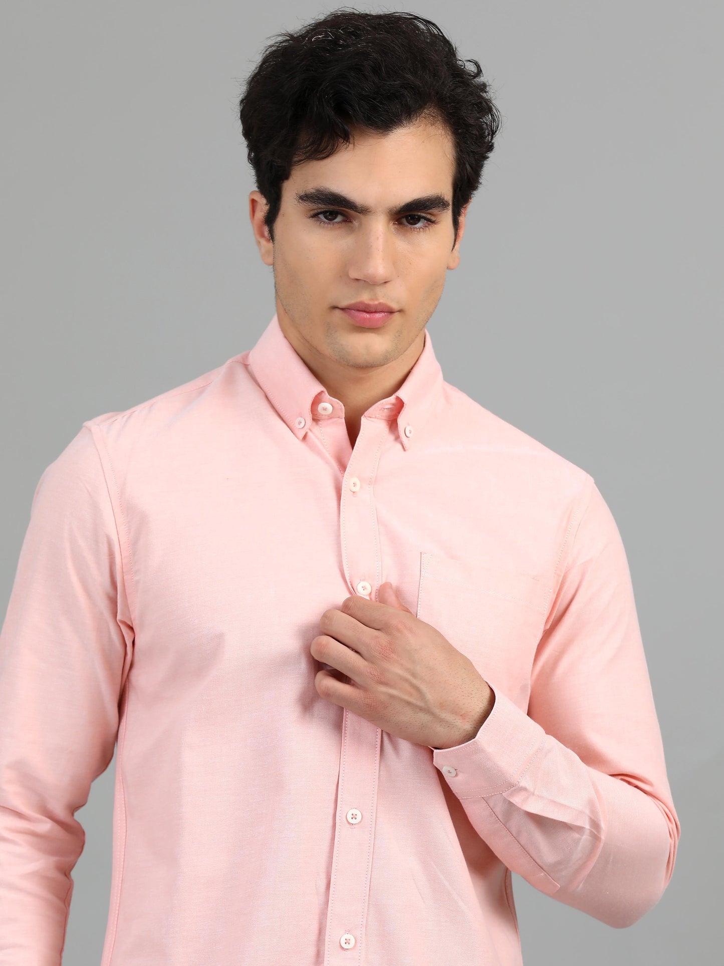 France Oyster Pink Statement Solid Shirt