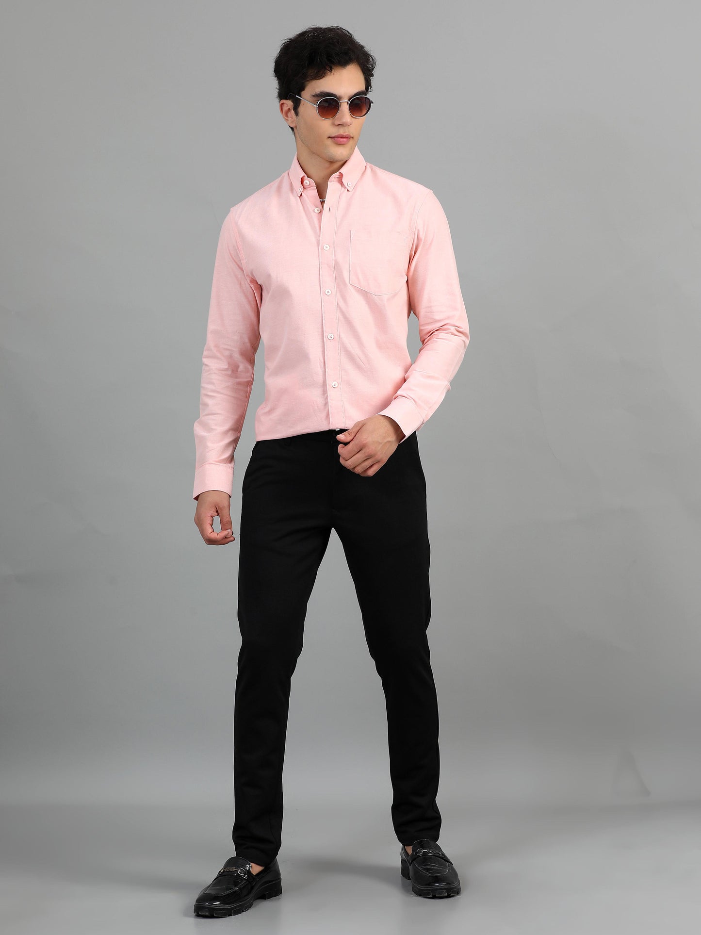 France Oyster Pink Statement Solid Shirt