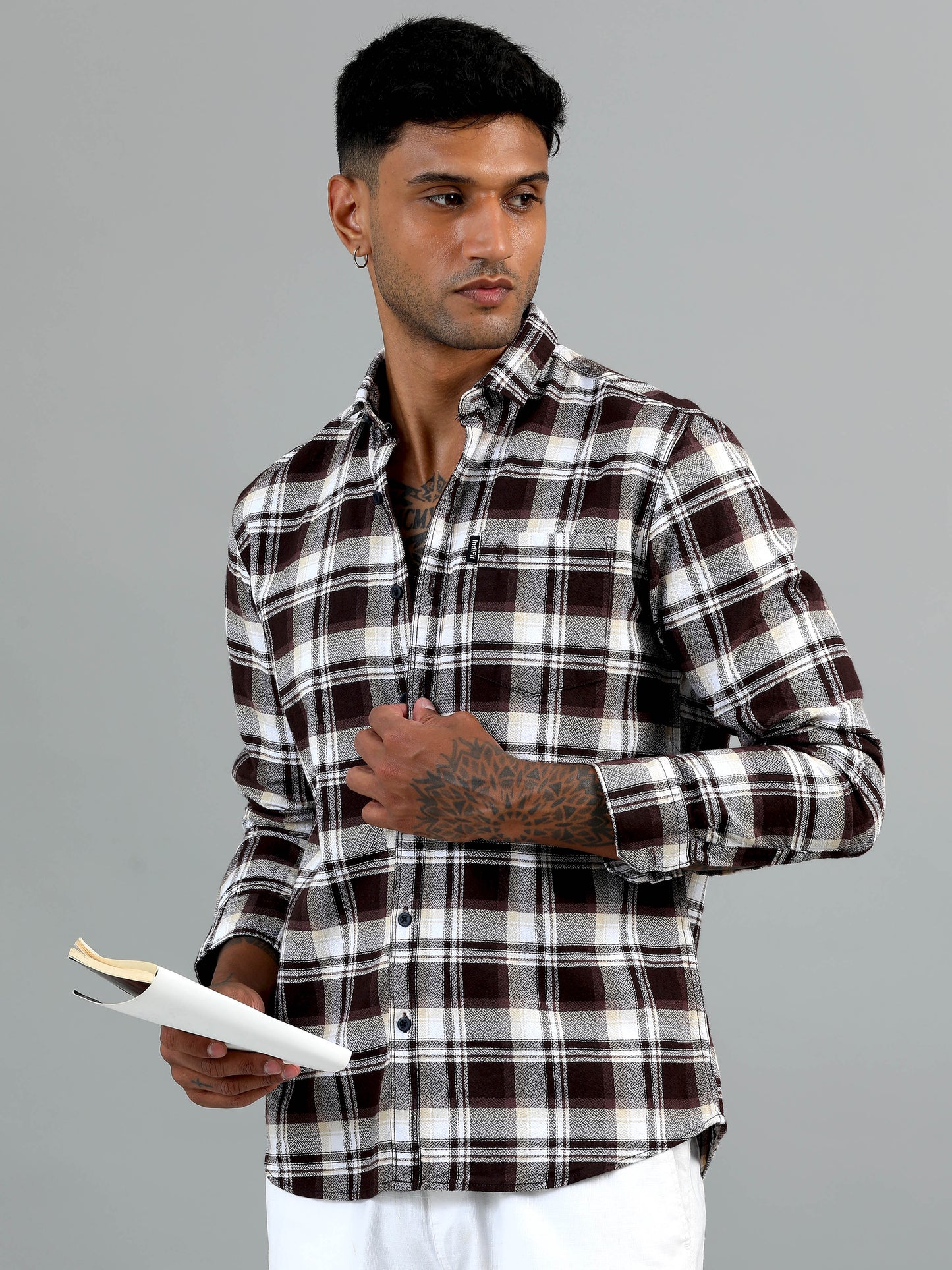 Scuderia Brown Checks Shirt