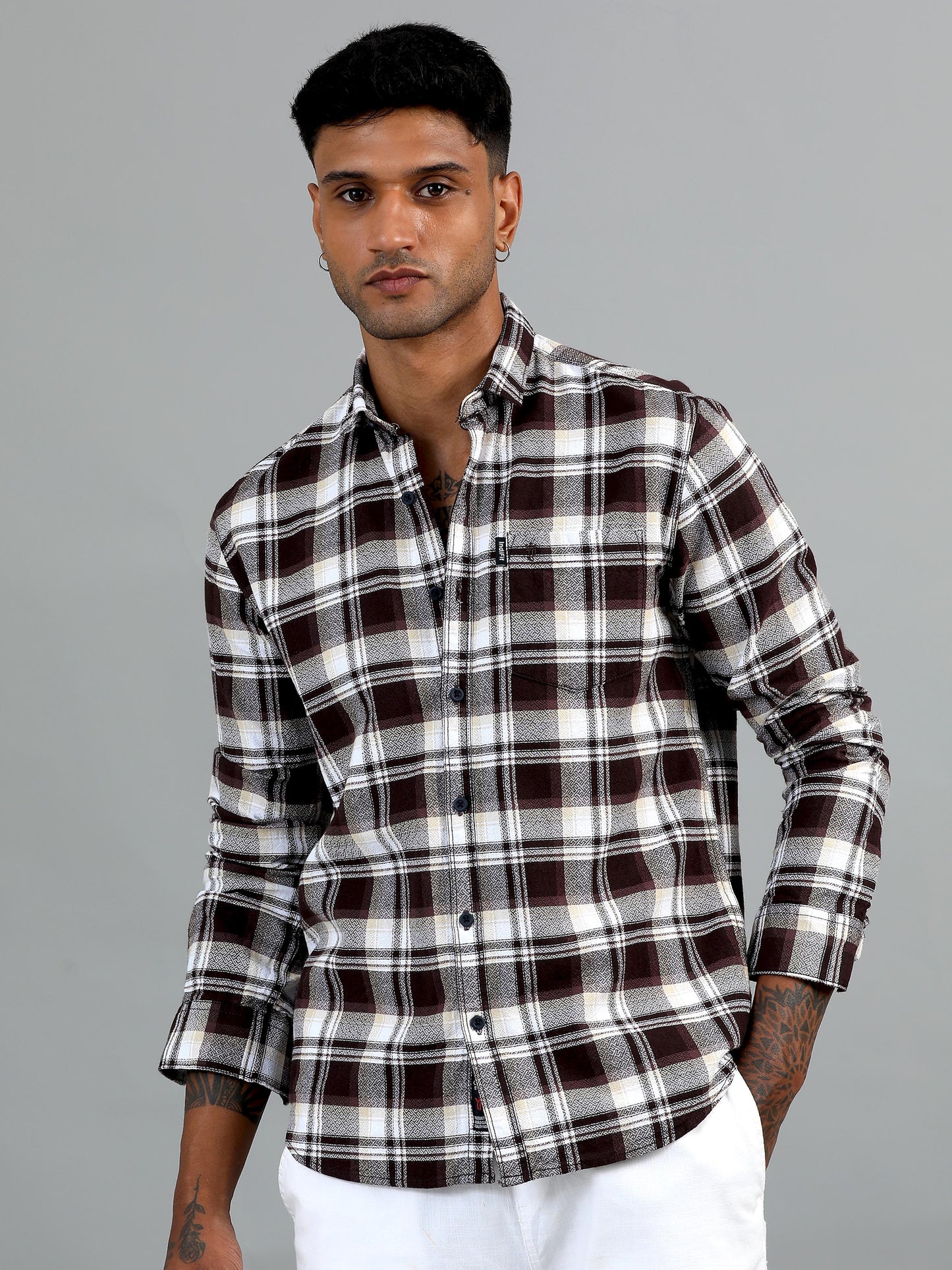 Scuderia Brown Checks Shirt