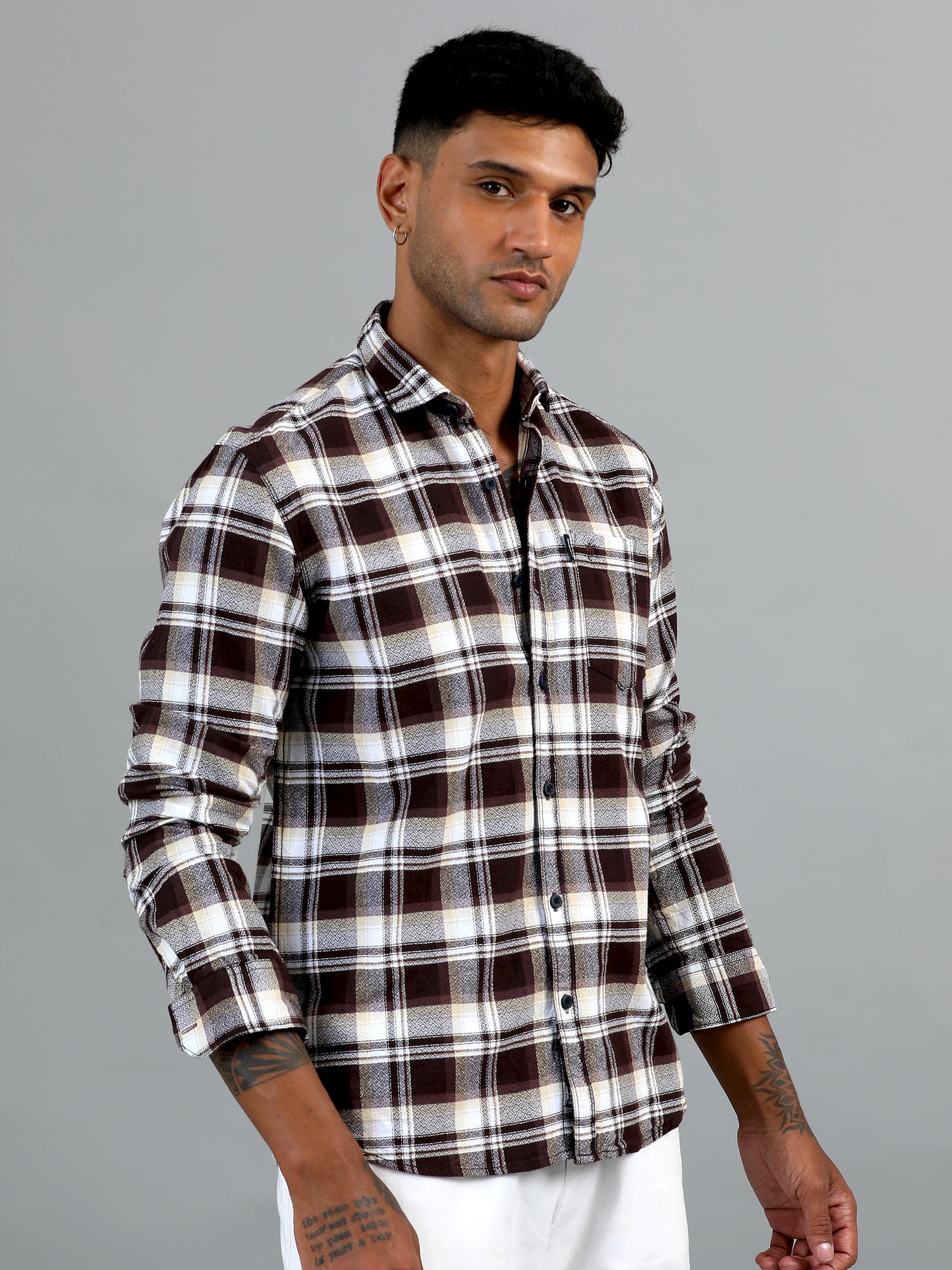 Scuderia Brown Checks Shirt