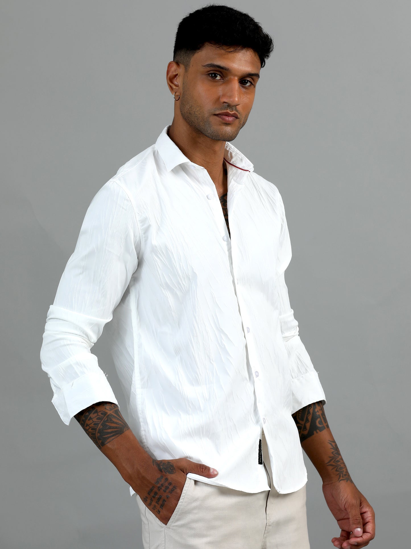 Hull White Textured Shirt