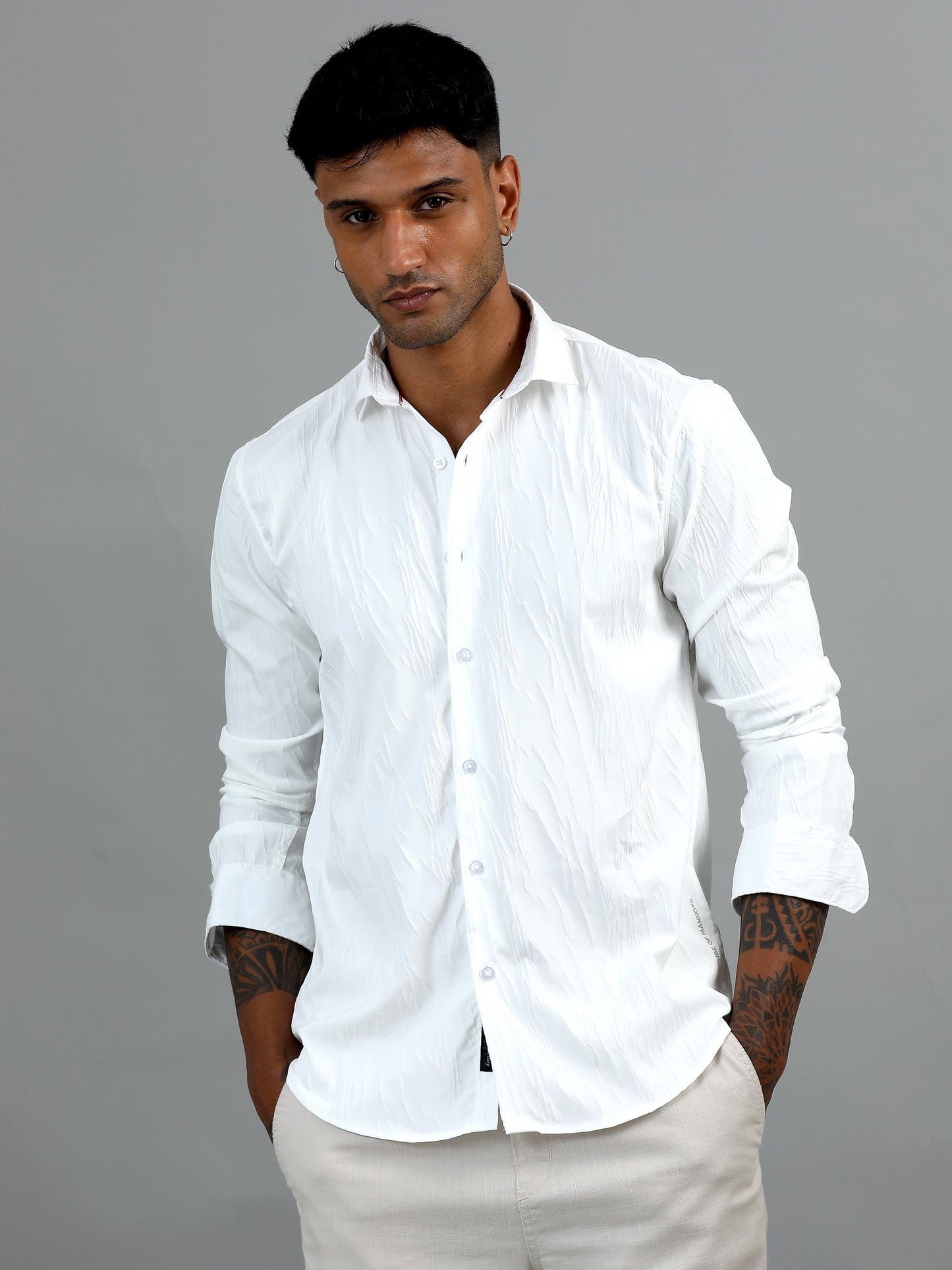 Hull White Textured Shirt