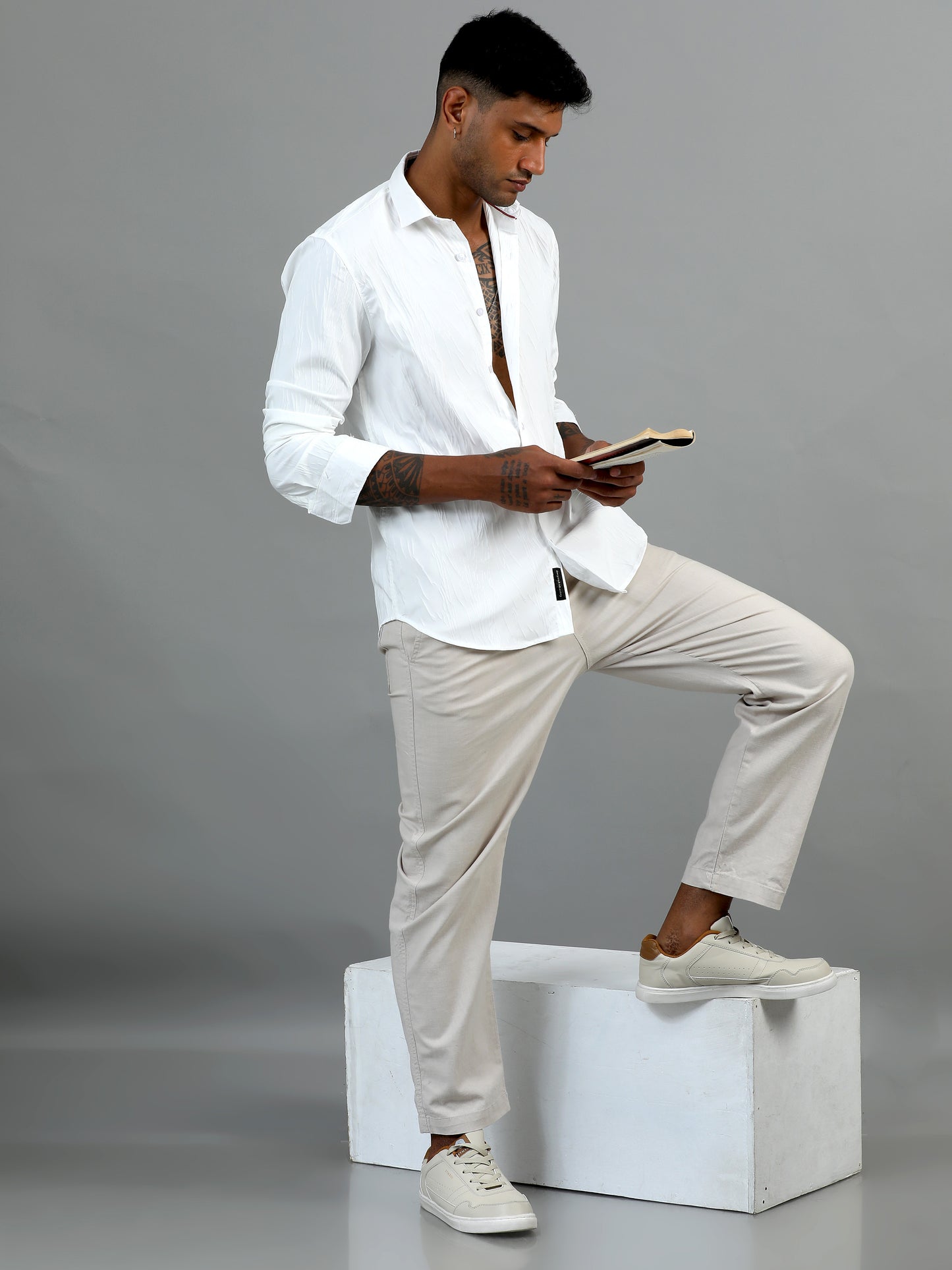 Hull White Textured Shirt