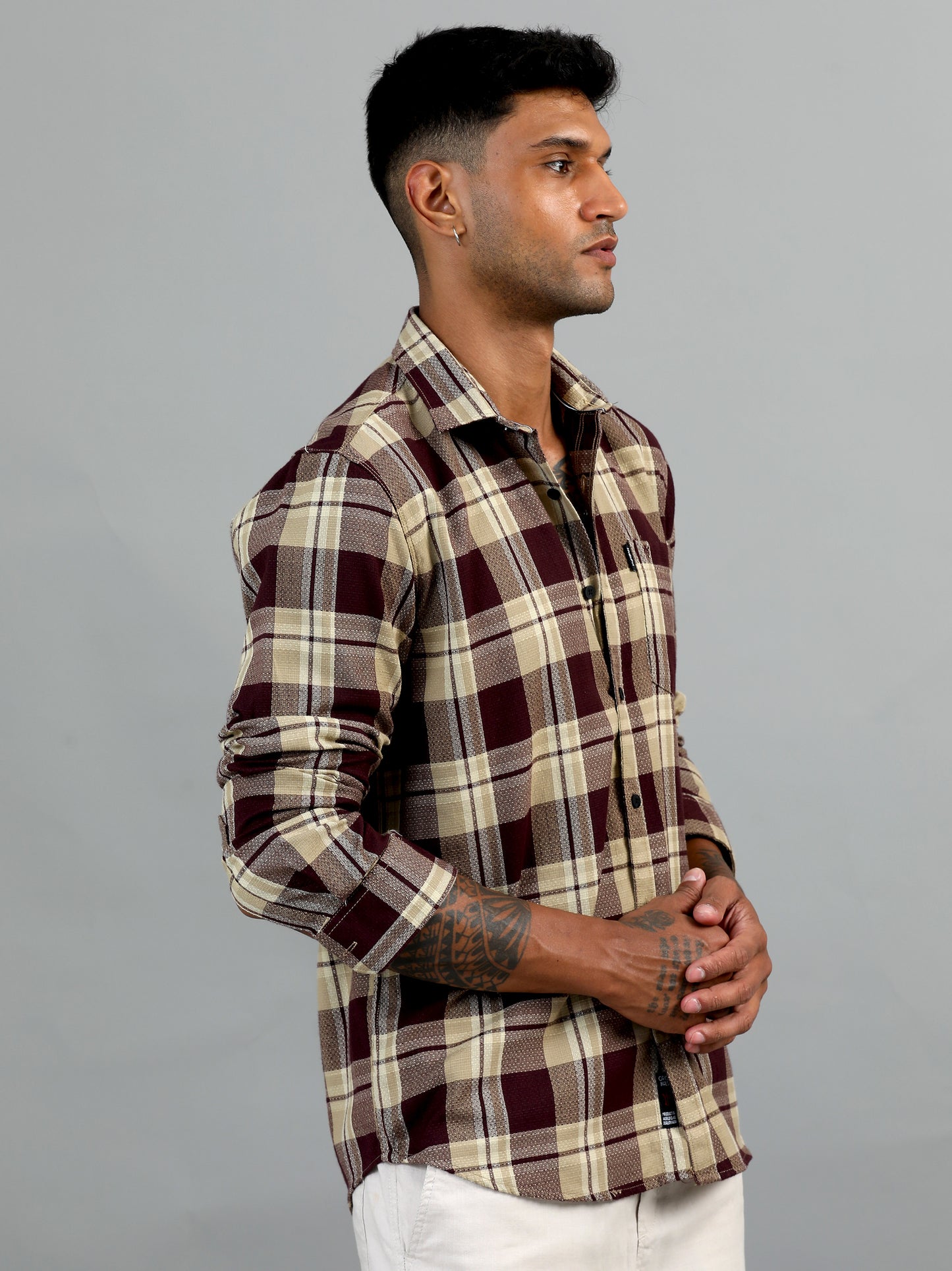 Aleppo Brown & Cream Checks Shirt