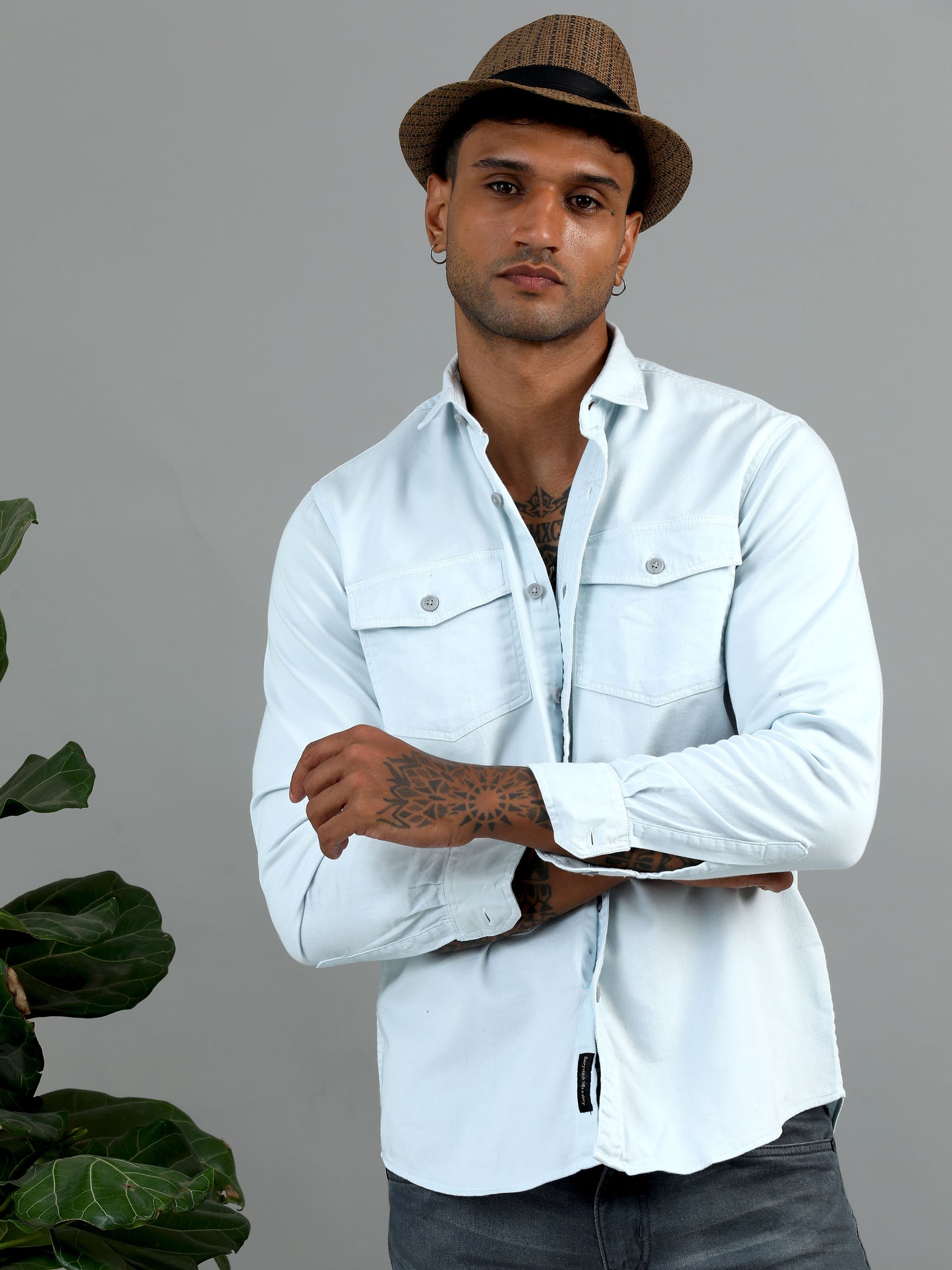 Greece Double Pocket White Shirt