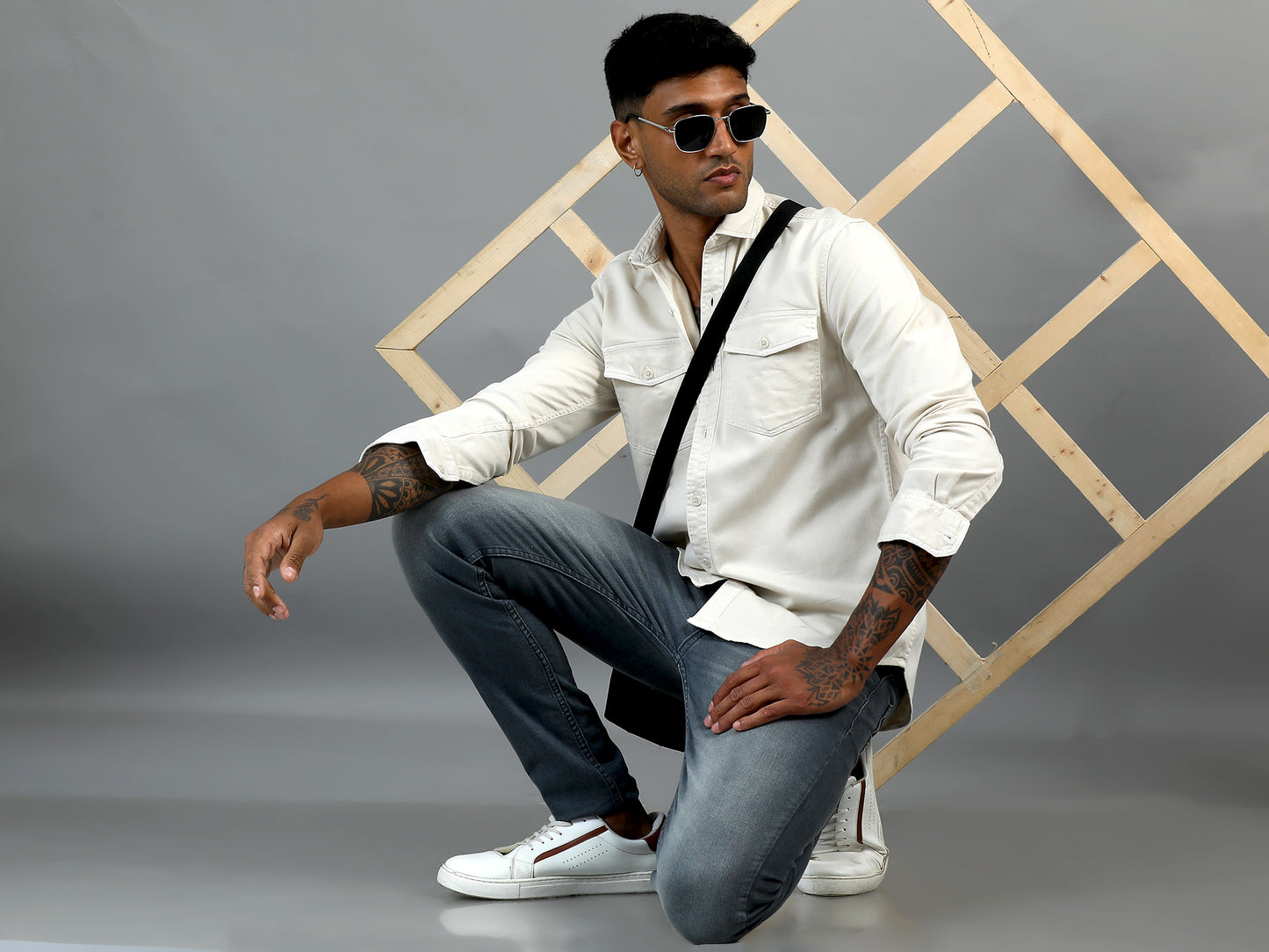 Greece Double Pocket Cream Shirt