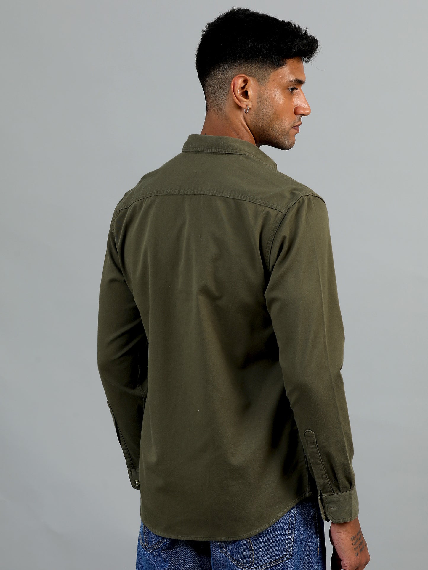 Greece Double Pocket Olive Shirt