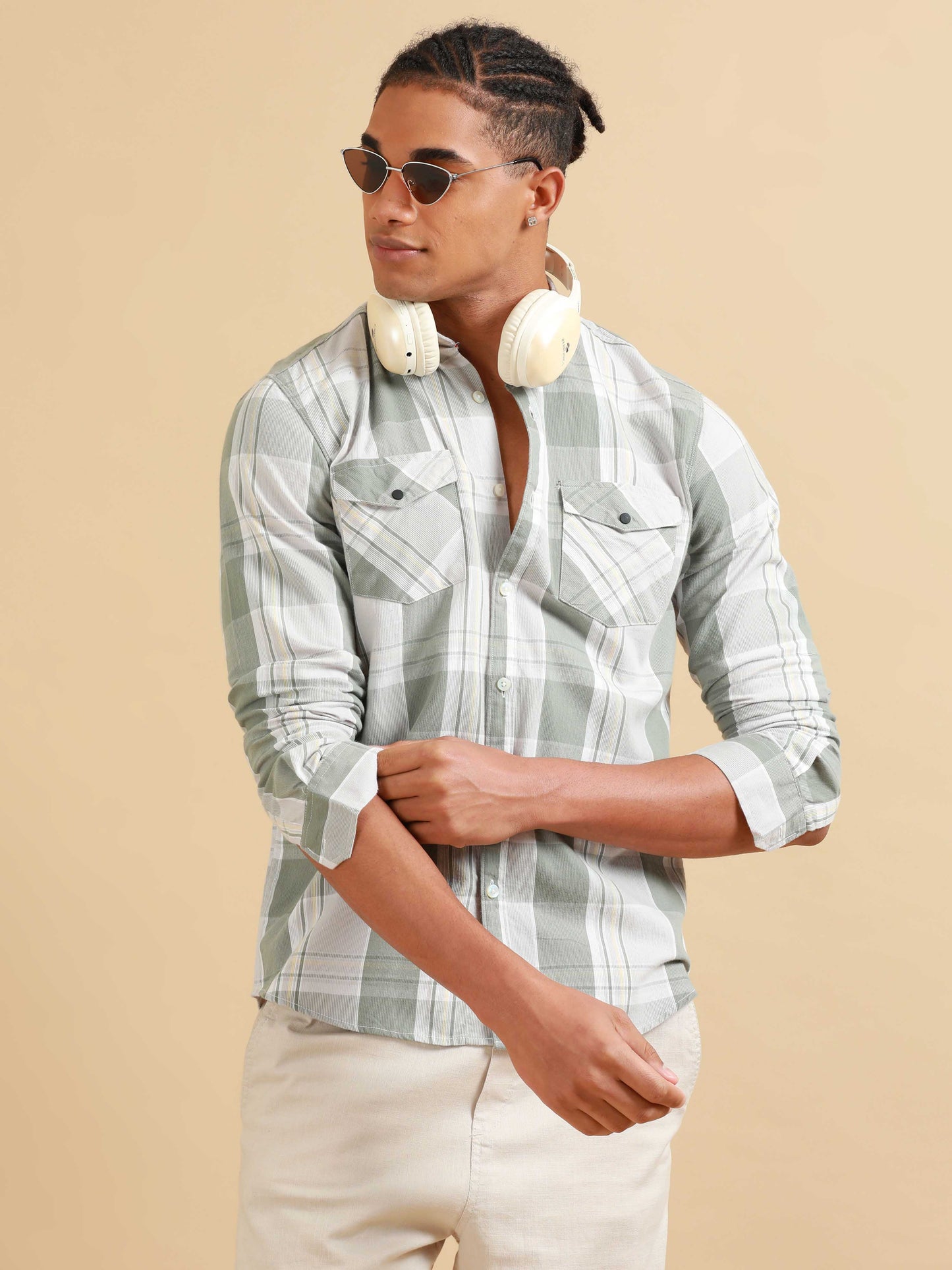 Phoenix Pista Green & White Check Shirt