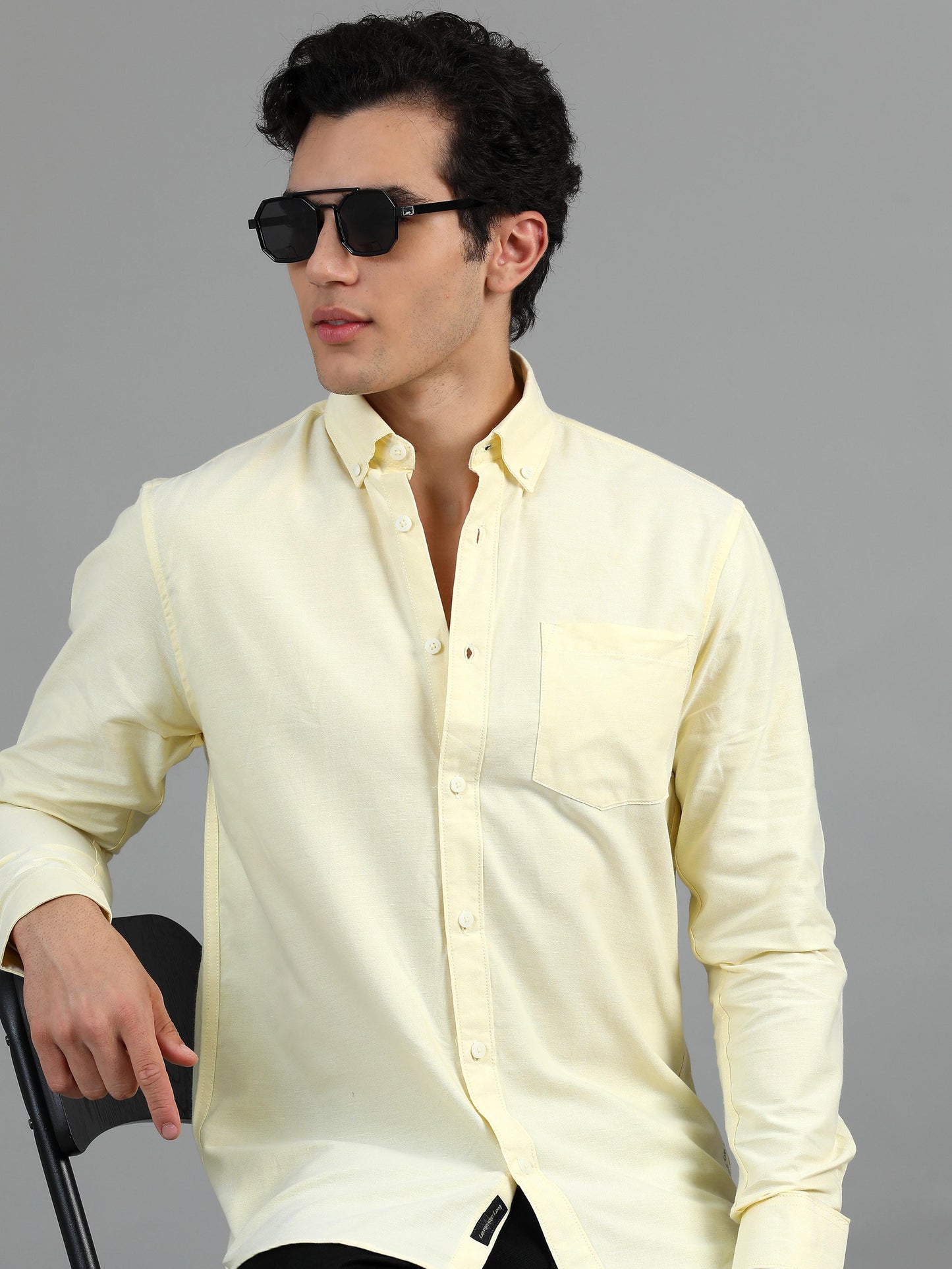 France Chrome Yellow Statement Solid Shirt