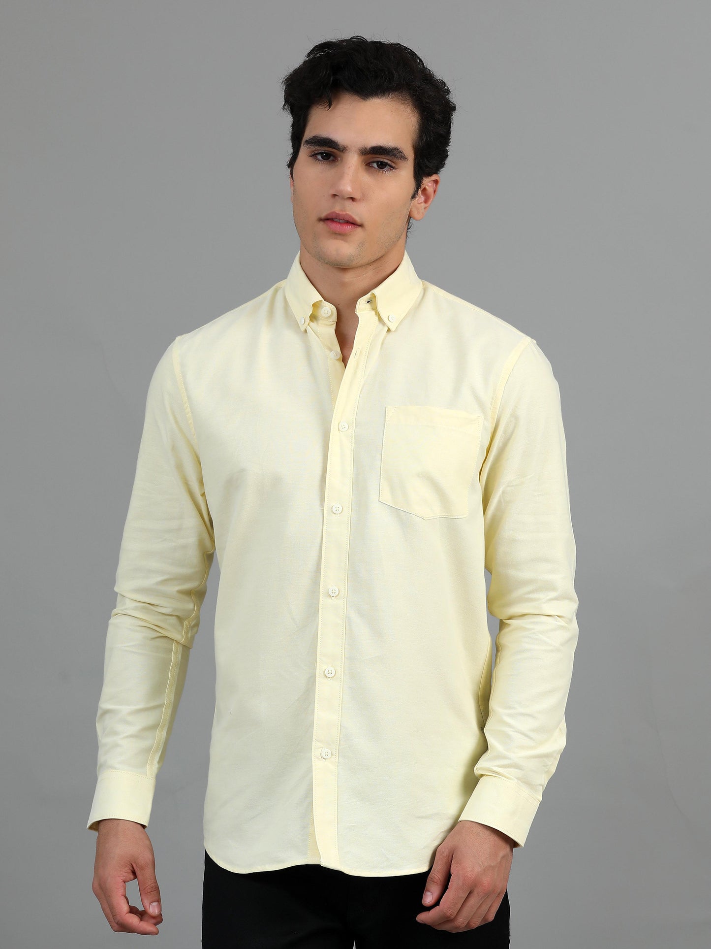 France Chrome Yellow Statement Solid Shirt
