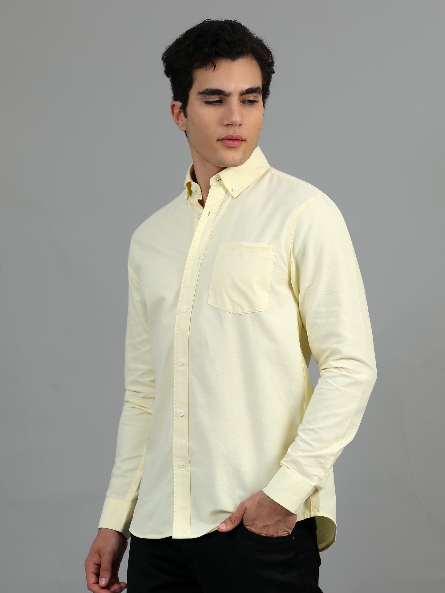 France Chrome Yellow Statement Solid Shirt
