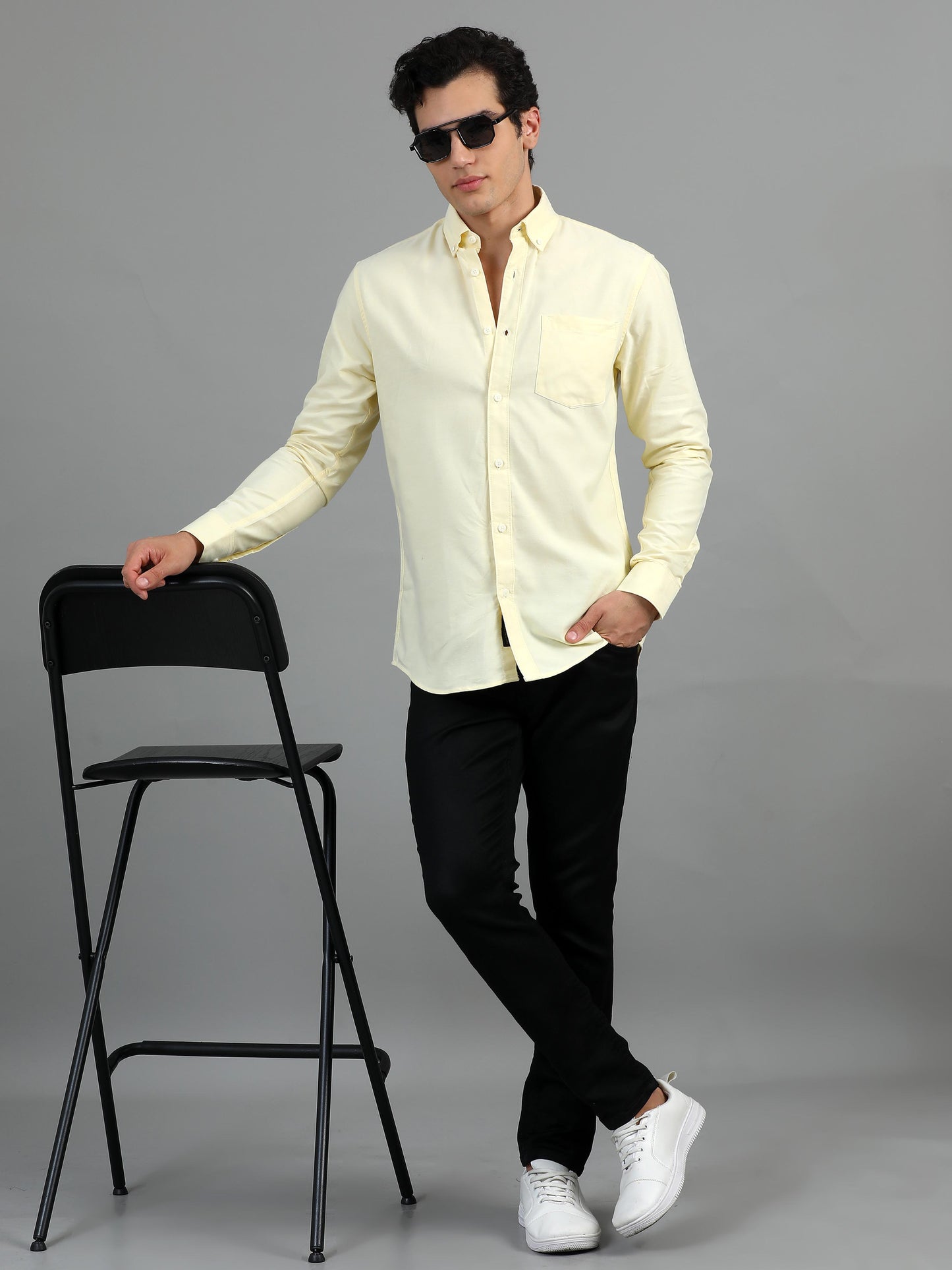 France Chrome Yellow Statement Solid Shirt