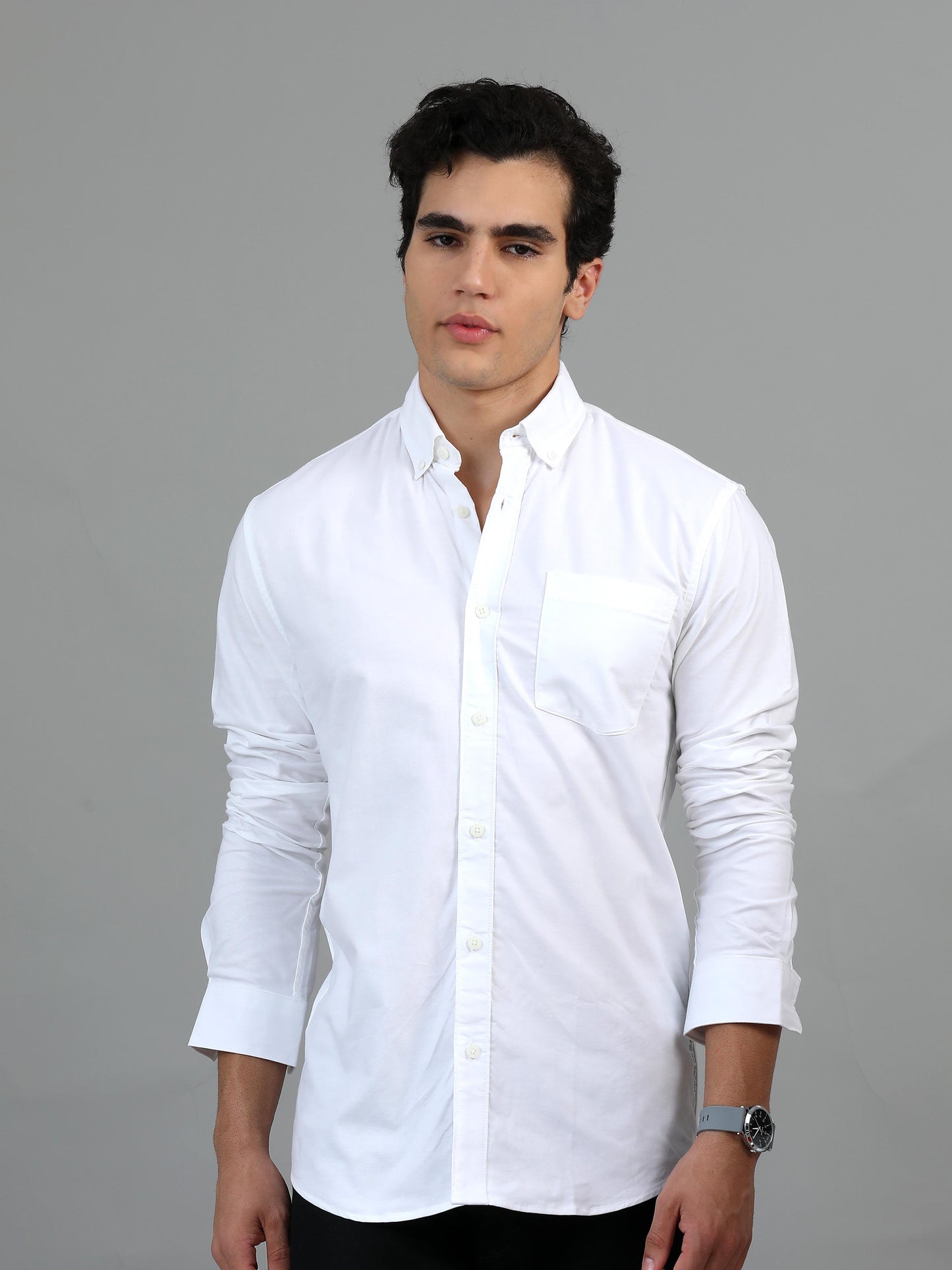 France White Statement Solid Shirt