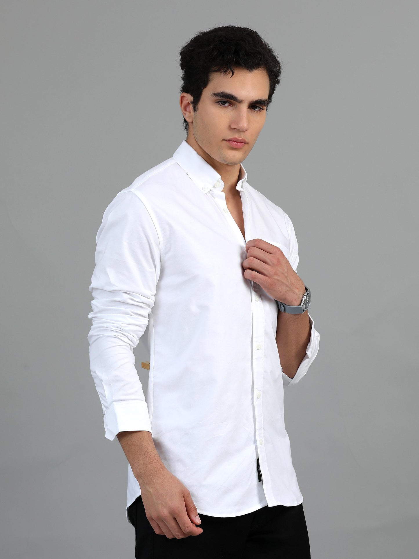 France White Statement Solid Shirt