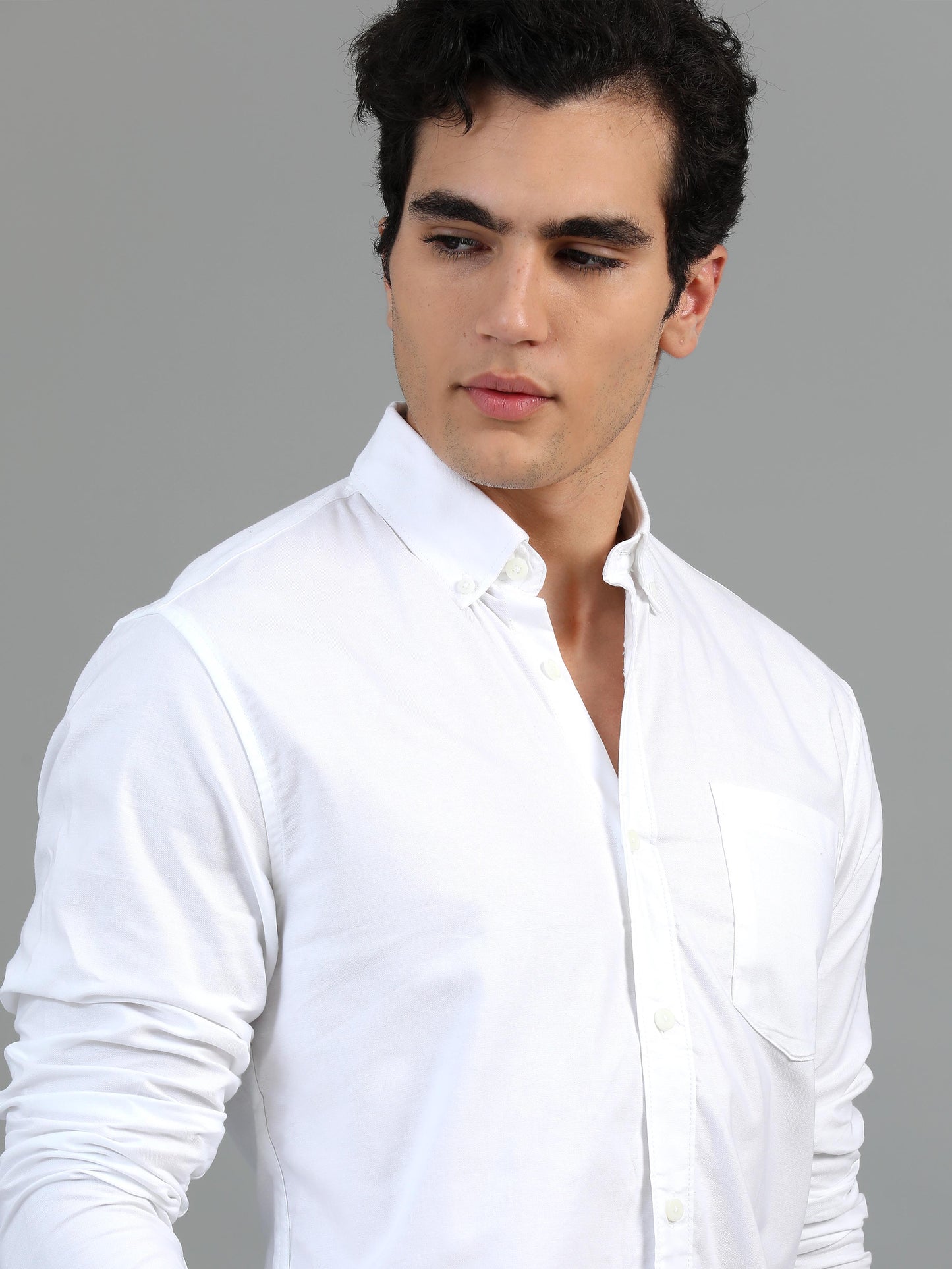 France White Statement Solid Shirt