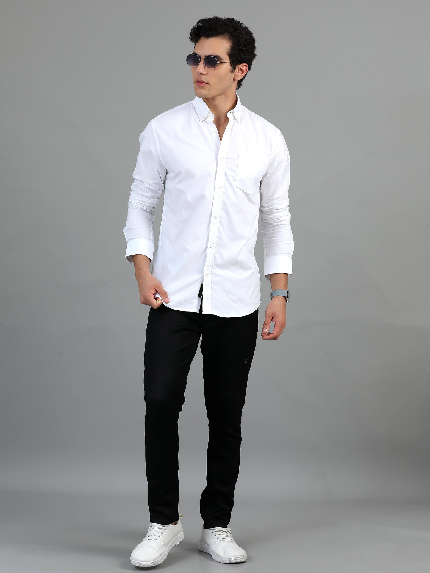 France White Statement Solid Shirt