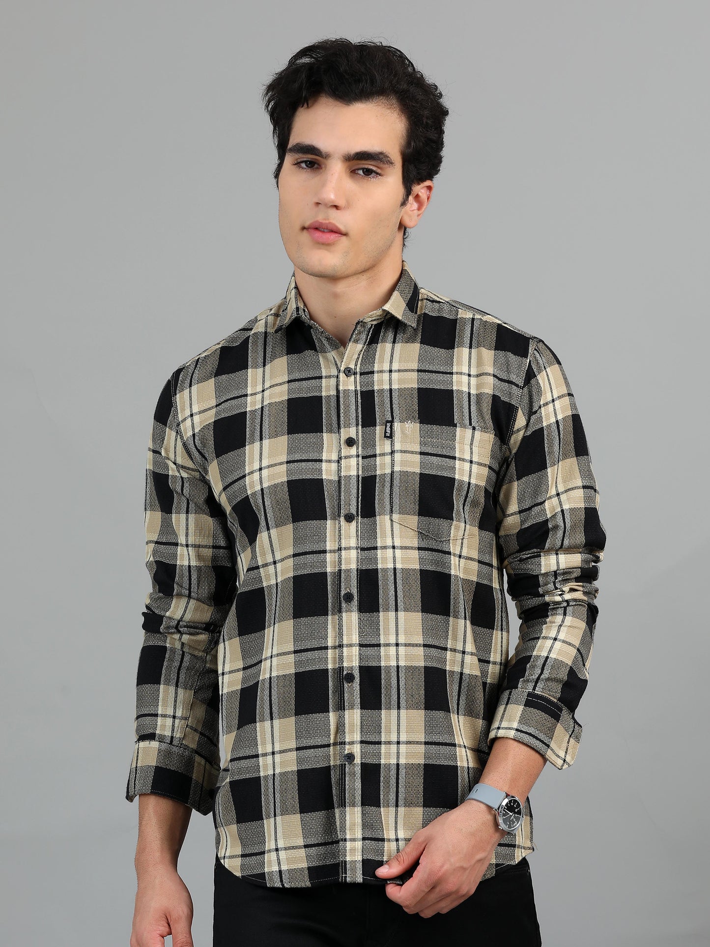 Aleppo Black beige Timeless check Shirt