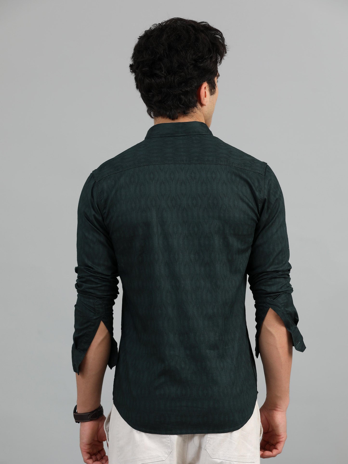Brisbane Jungle green Jacquard shirt