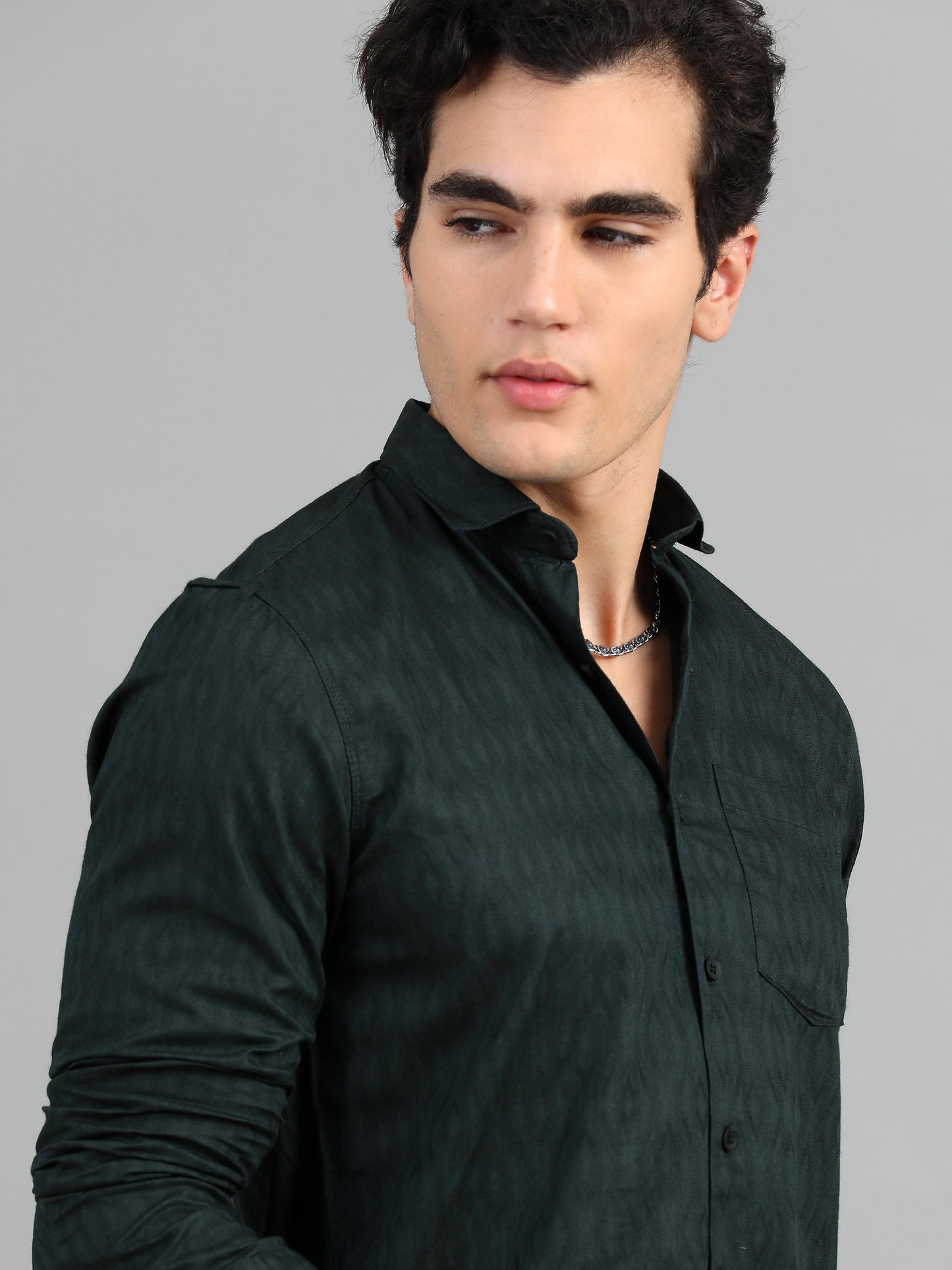 Brisbane Jungle green Jacquard shirt