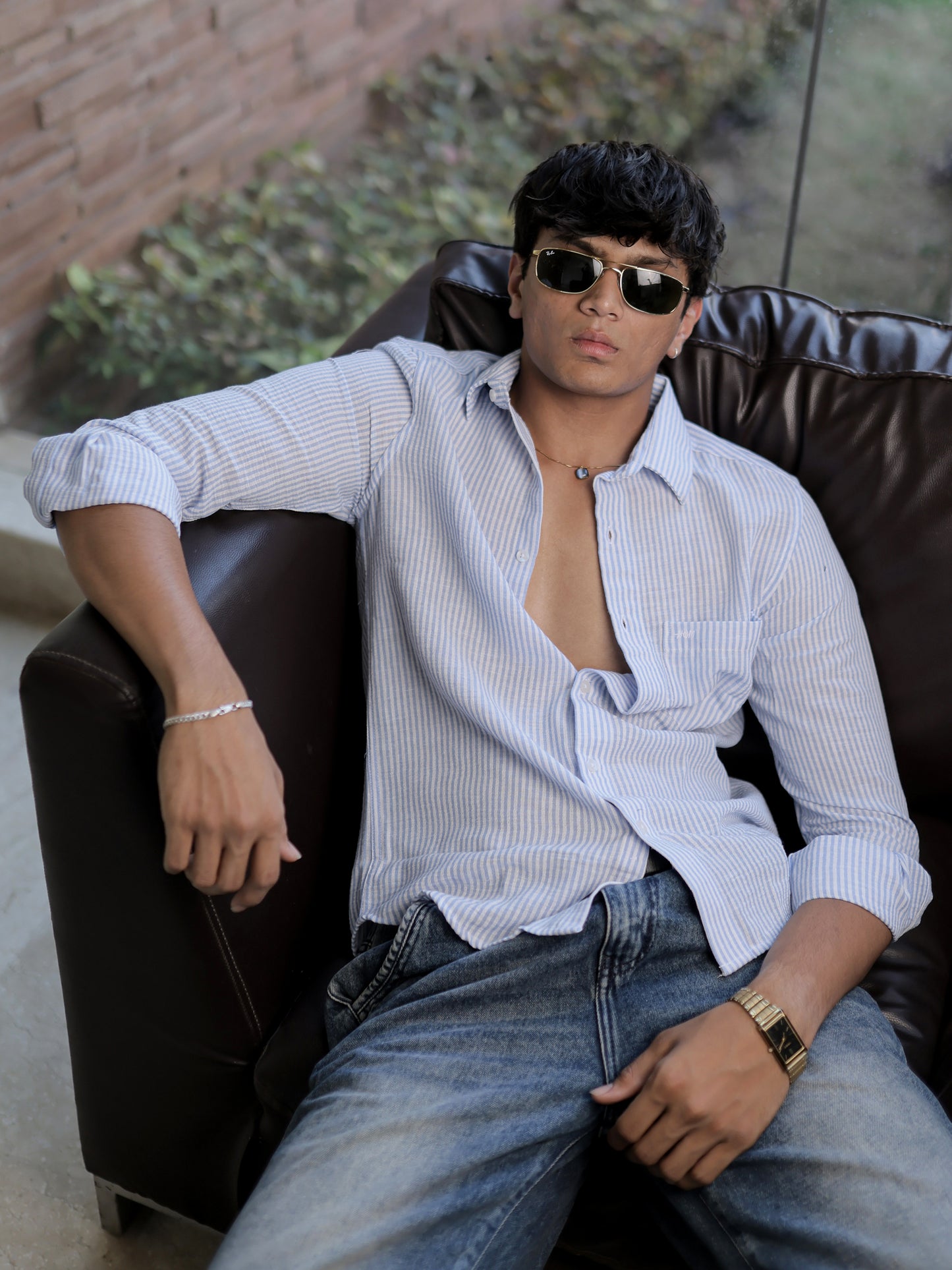 Blue Thin Stripe shirt for Men