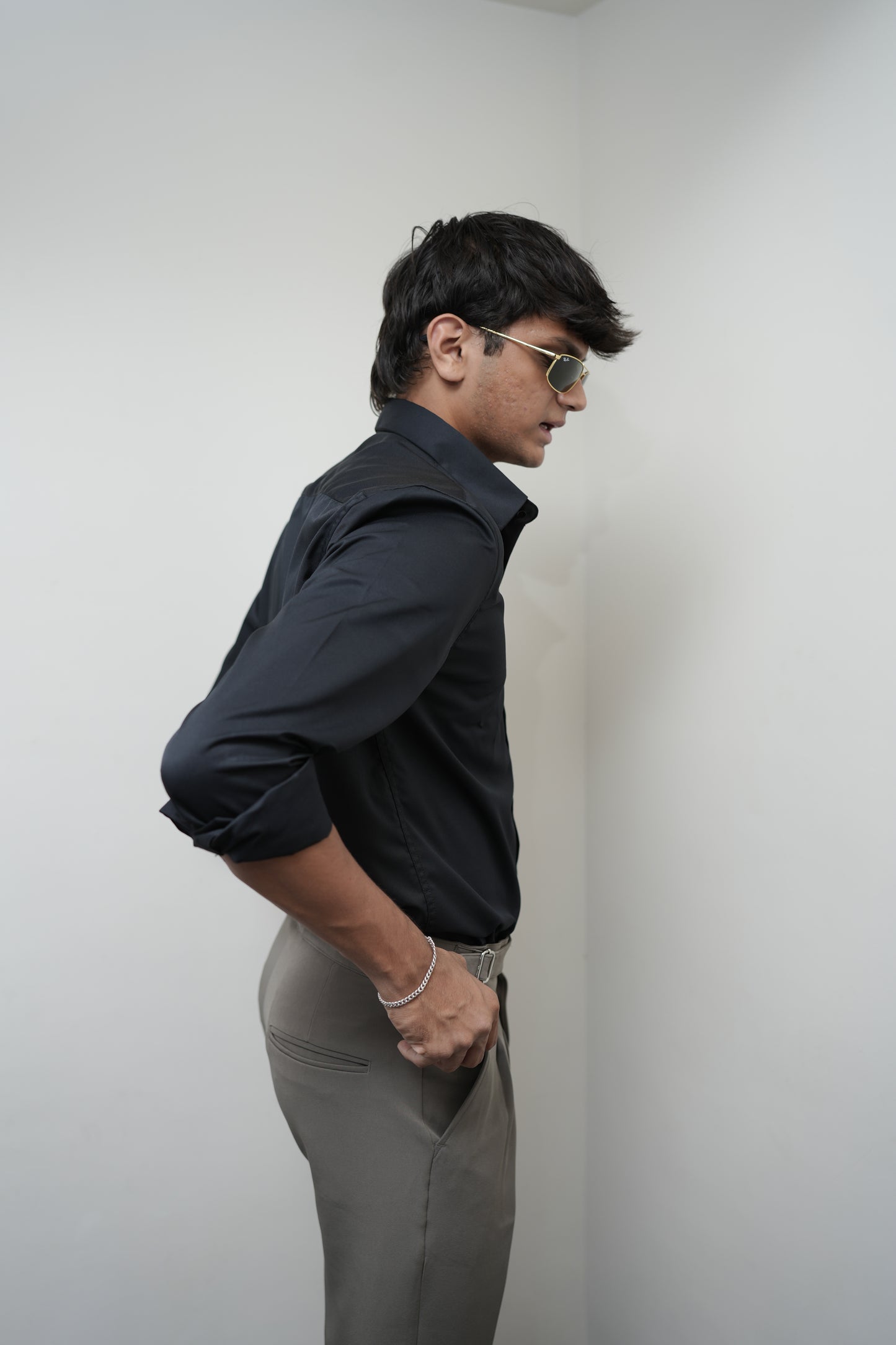 Oslo Black Printed shirt