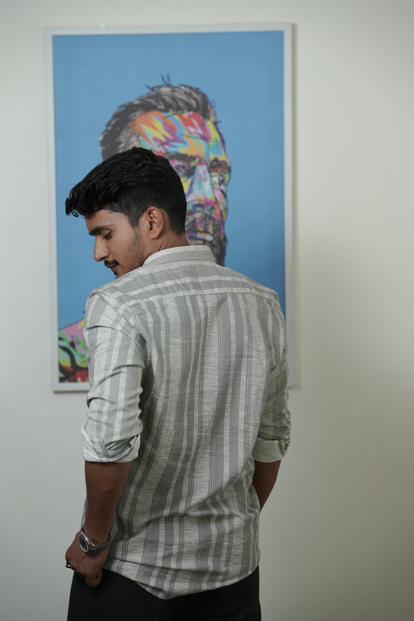 Mongolia Mild Grey Stripe Shirt