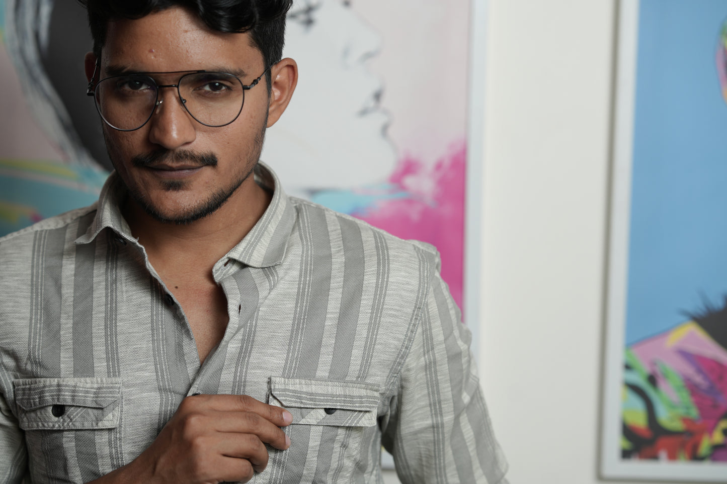 Mongolia Mild Grey Stripe Shirt