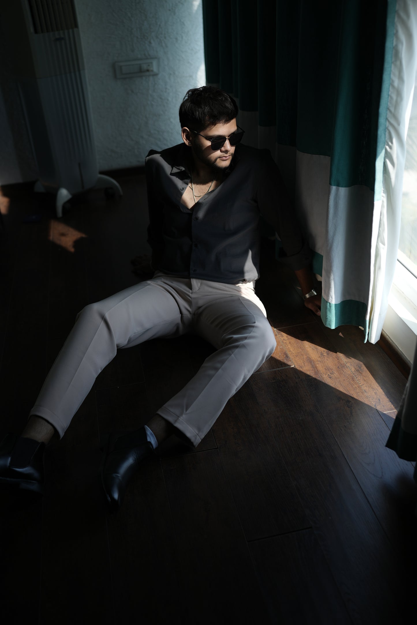 Hartford Grey Solid Shirt