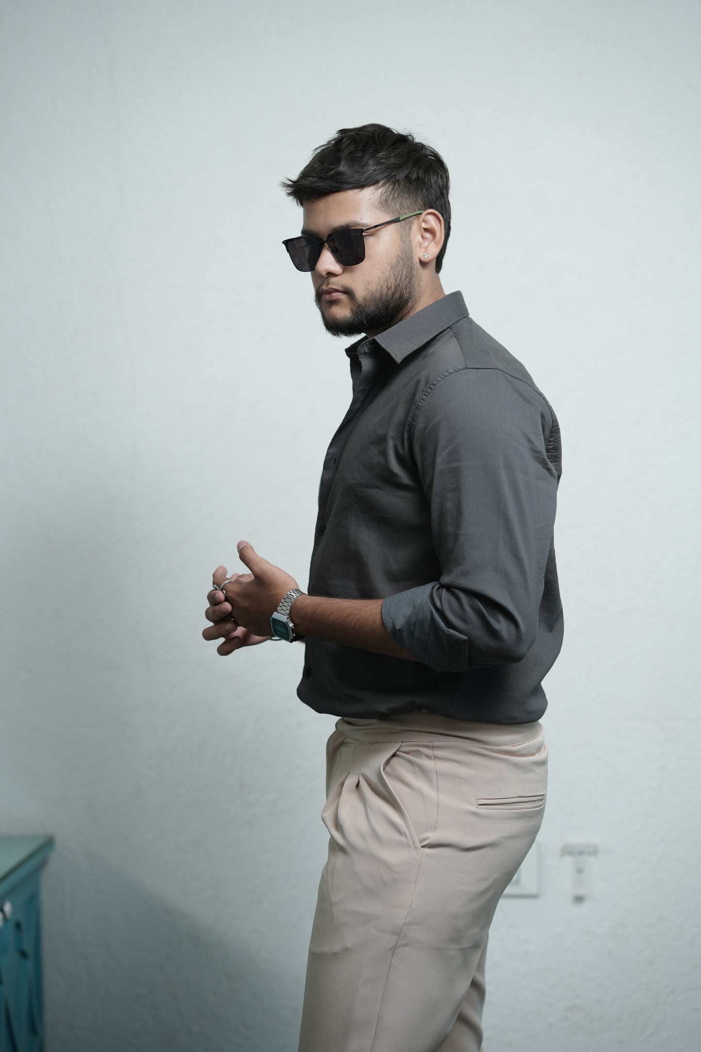 Hartford Grey Solid Shirt