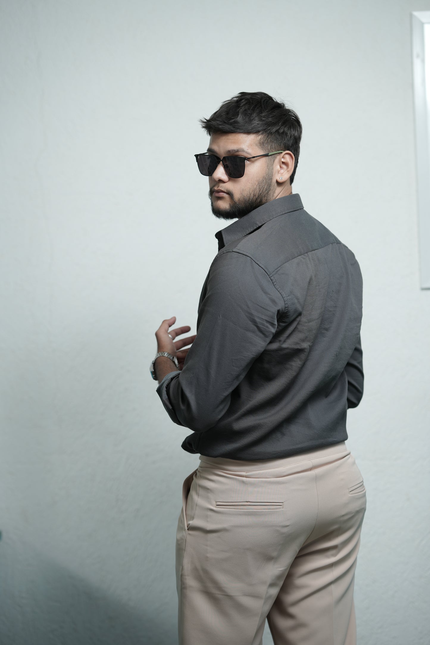 Hartford Grey Solid Shirt