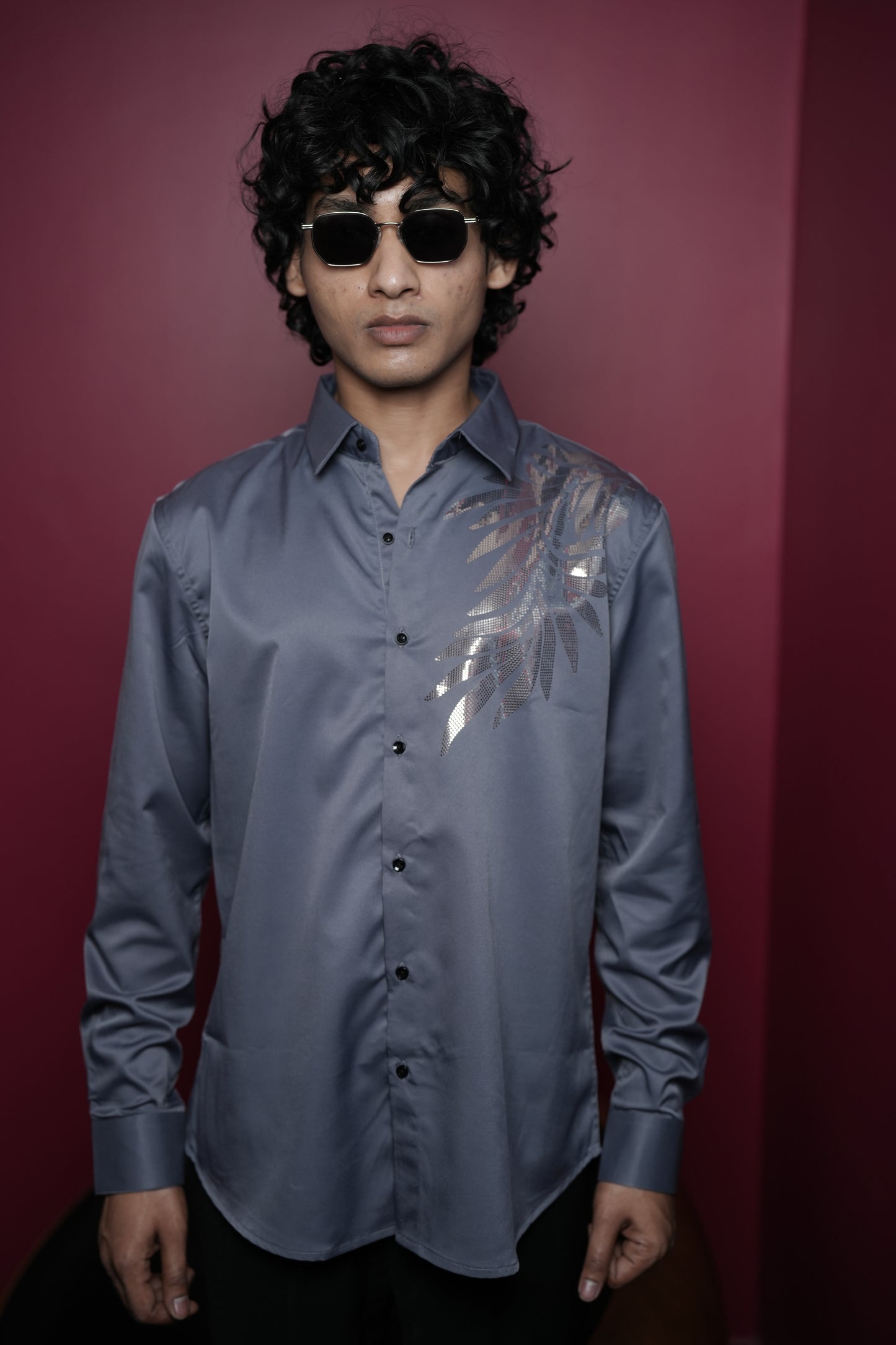 Oslo Grey Printed shirt