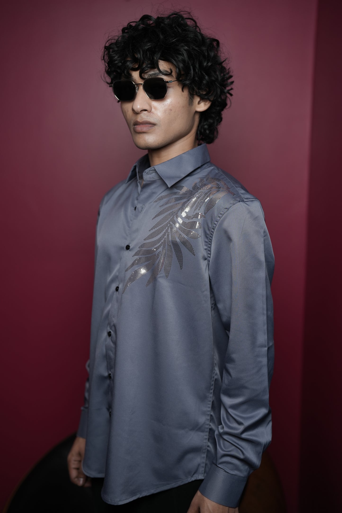 Oslo Grey Printed shirt