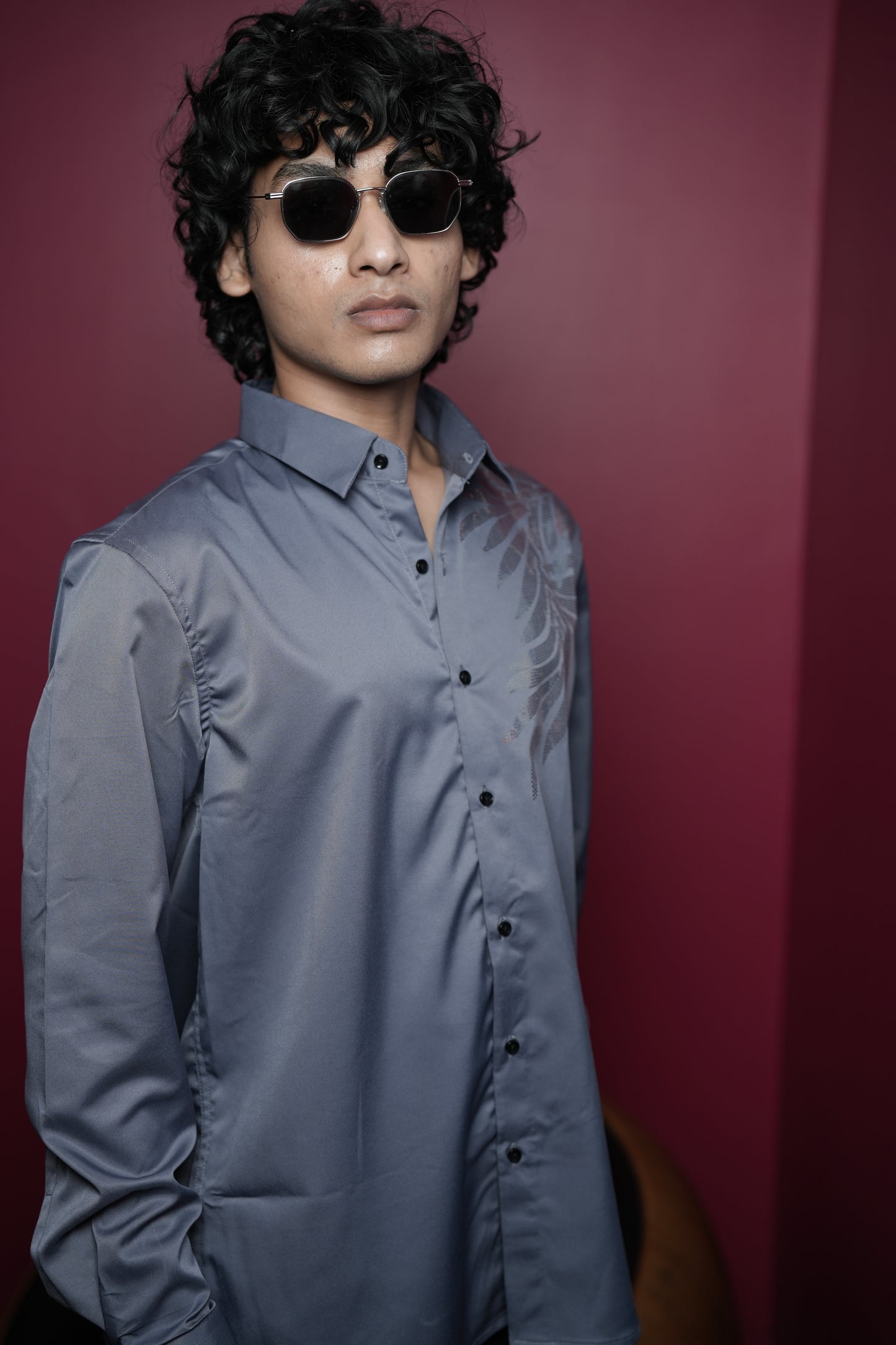 Oslo Grey Printed shirt
